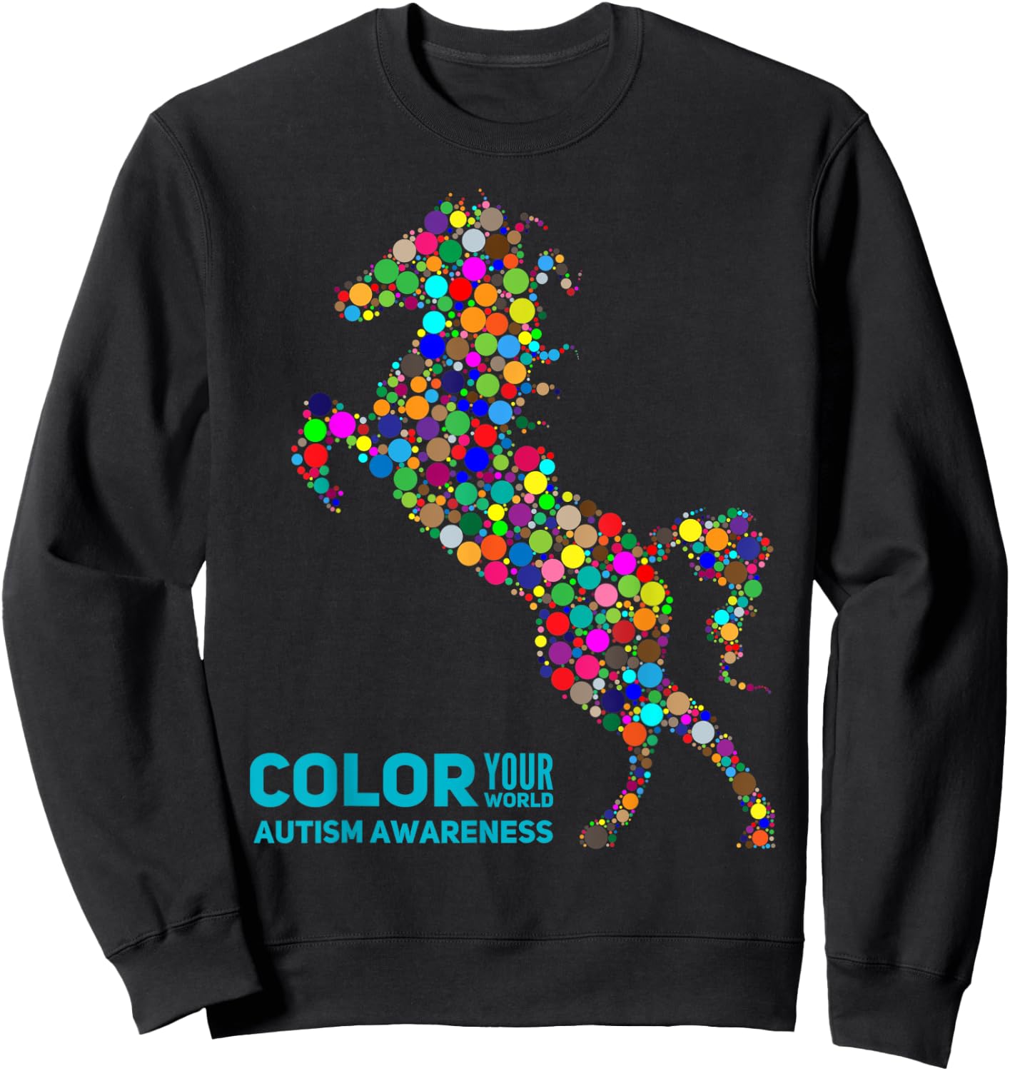 Equine Therapy Autism Awareness Horse T Shirt Gift Sweatshirt - Sweatshirt | Black