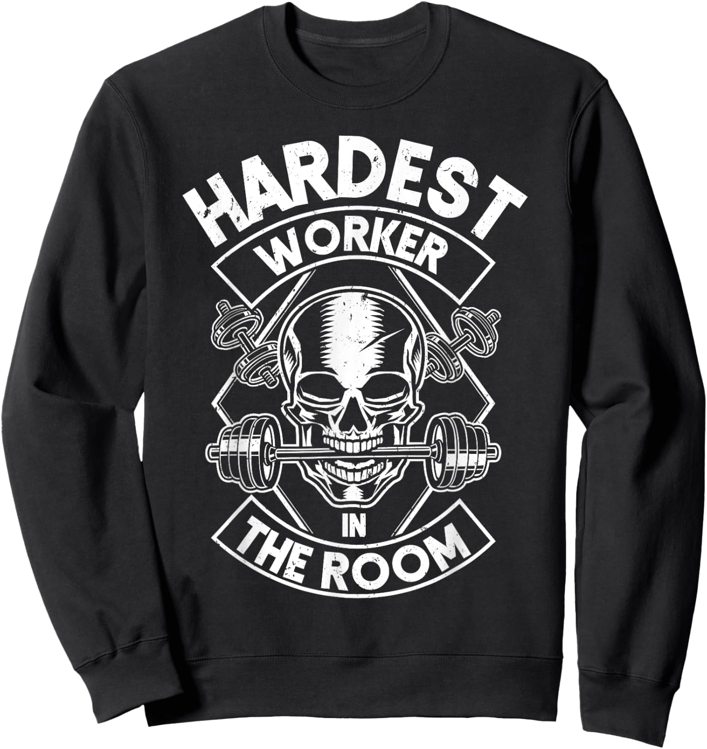 Workout Hardest Worker In The Room Sweatshirt - Sweatshirt | Black