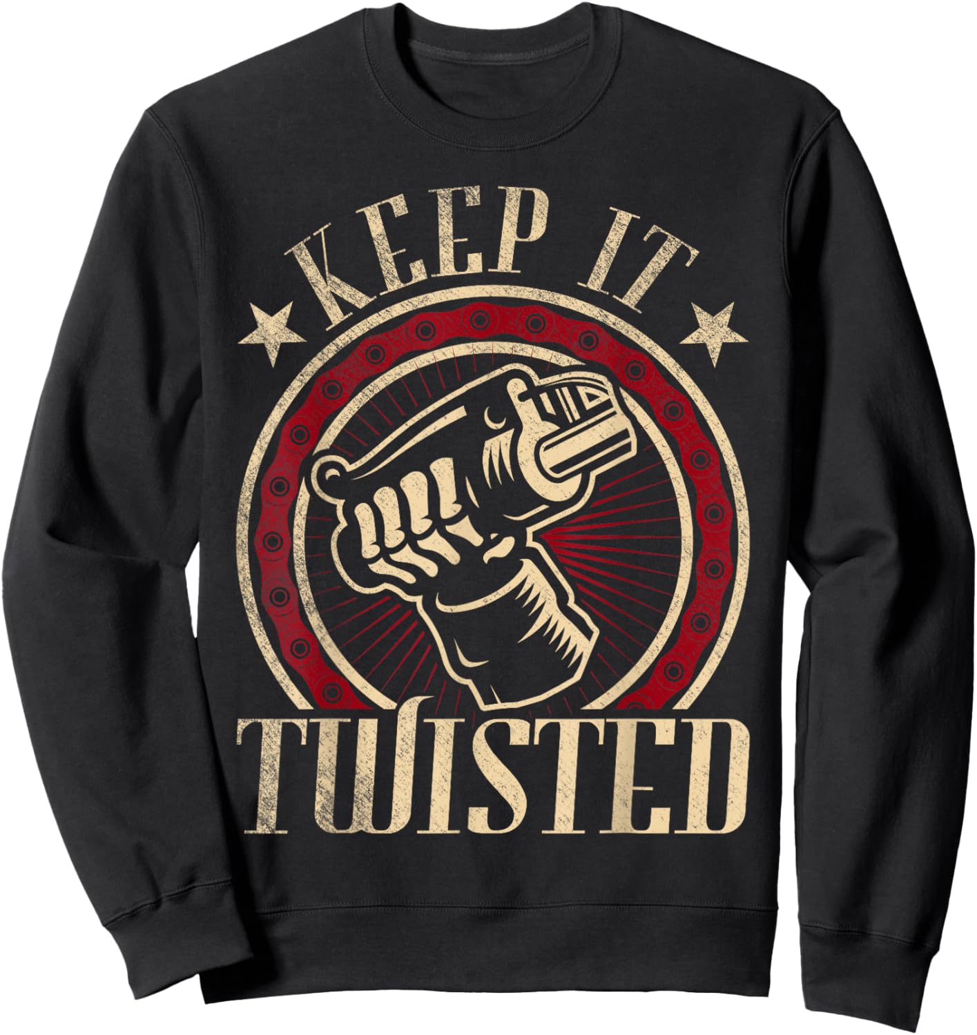 Keep It Twisted - Vintage Motorcycle Sweatshirt - Sweatshirt | Black