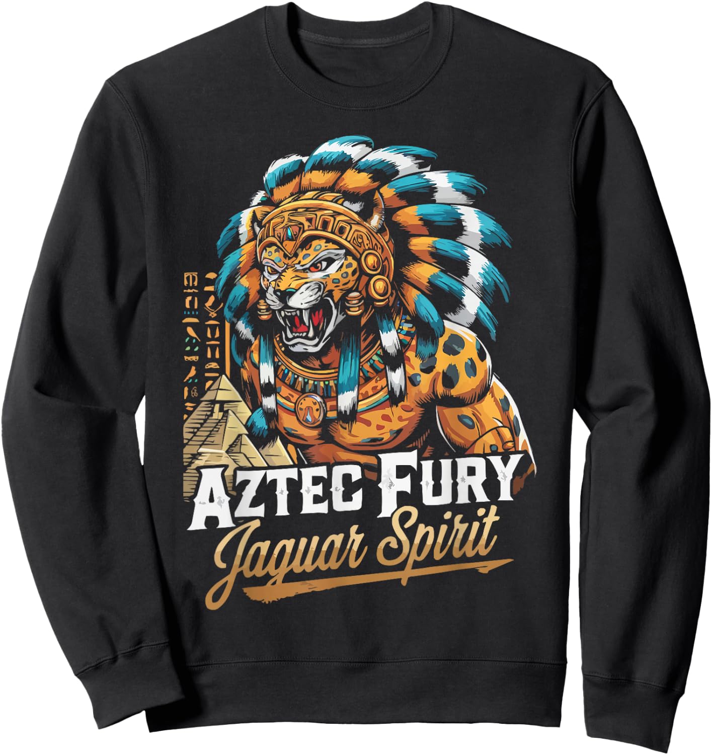 Aztec Jaguar Warrior Aztec Culture Mayan Indigenous Sweatshirt - Sweatshirt | Black