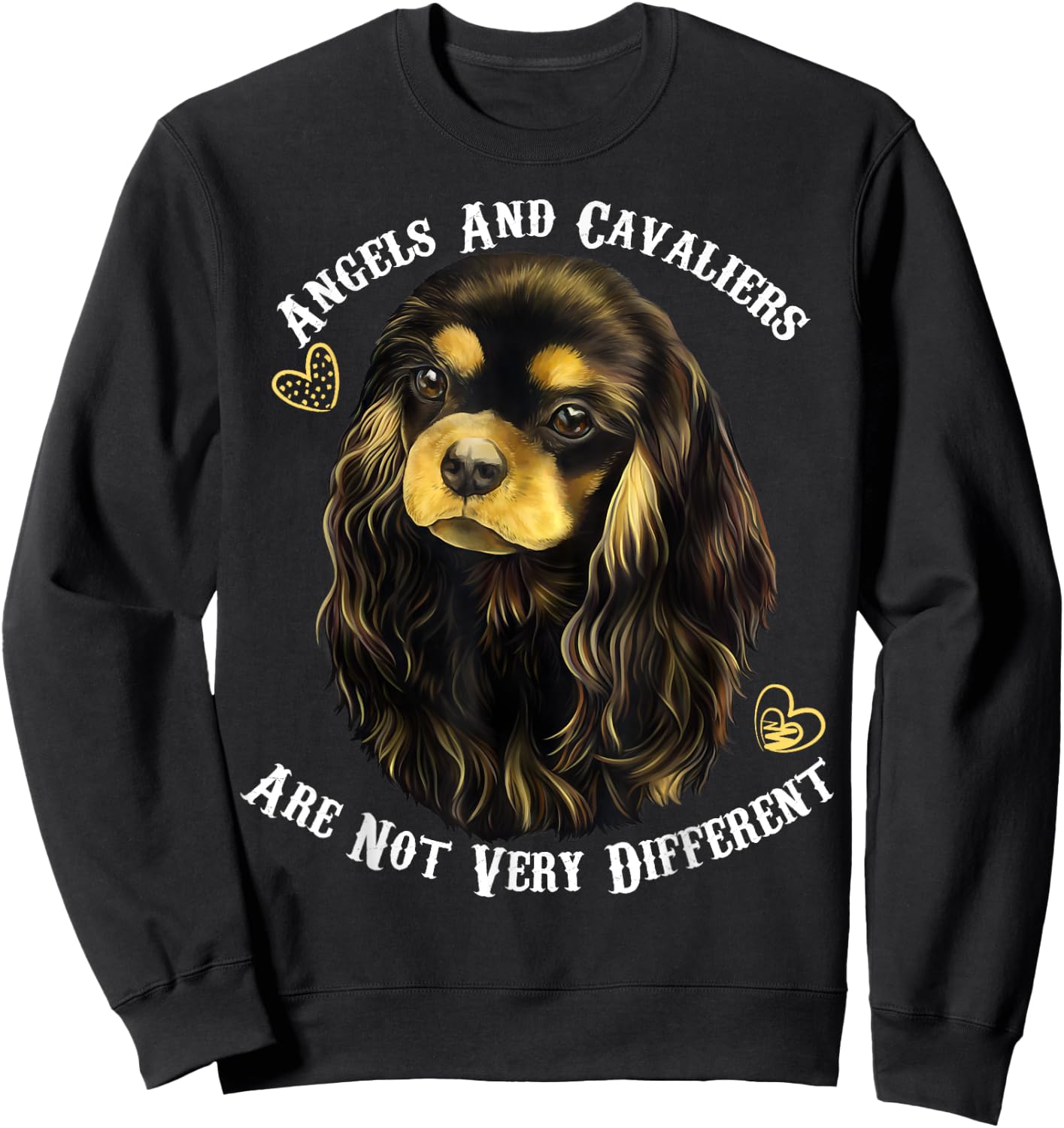 Black and Tan, Cavalier King Charles Spaniel Sweatshirt - Sweatshirt | Black