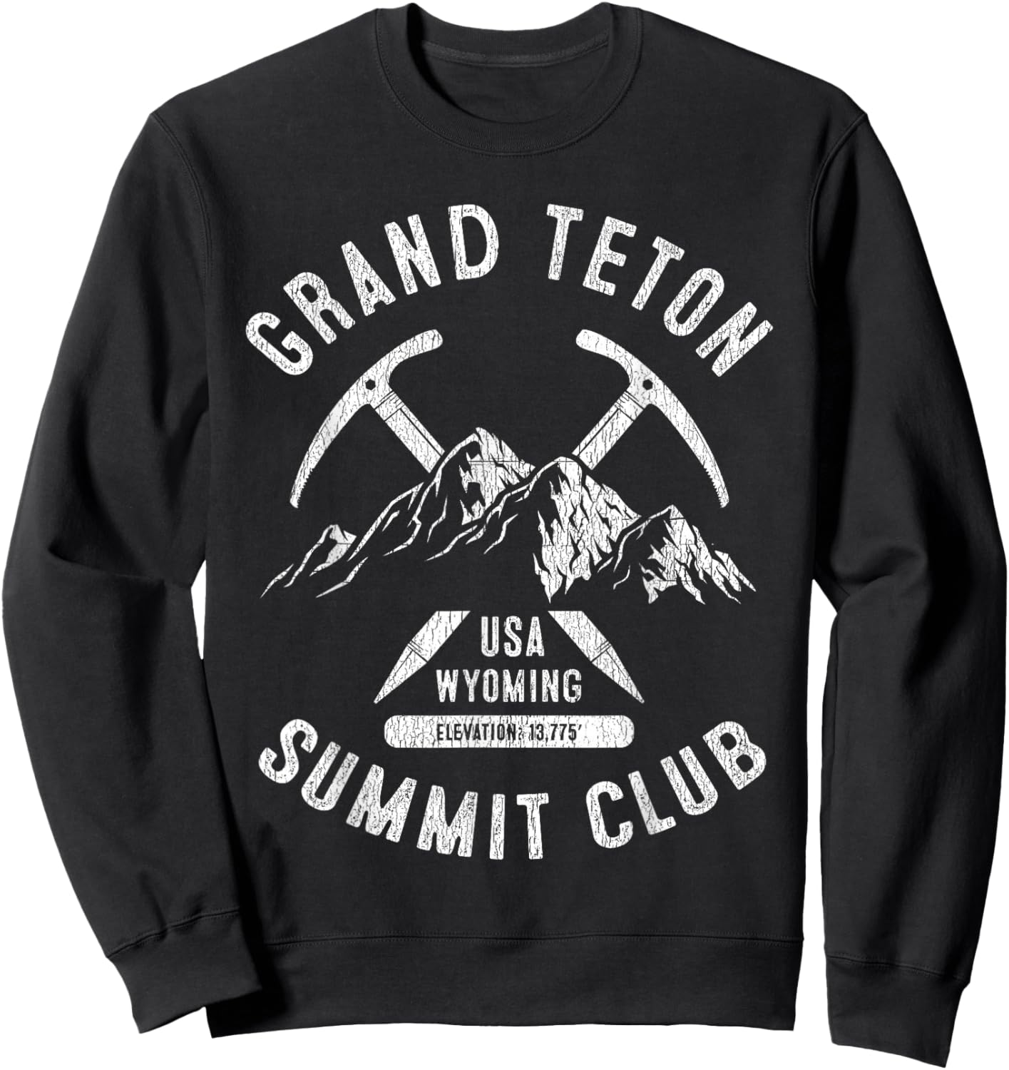 Grand Teton National Park Summit Club I Climbed Grand Teton Sweatshirt - Sweatshirt | Black