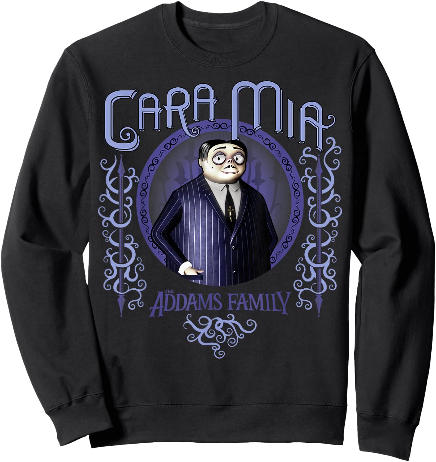 Addams Family Gomez Addams Cara Mia Portrait Logo Sweatshirt - Sweatshirt | Black