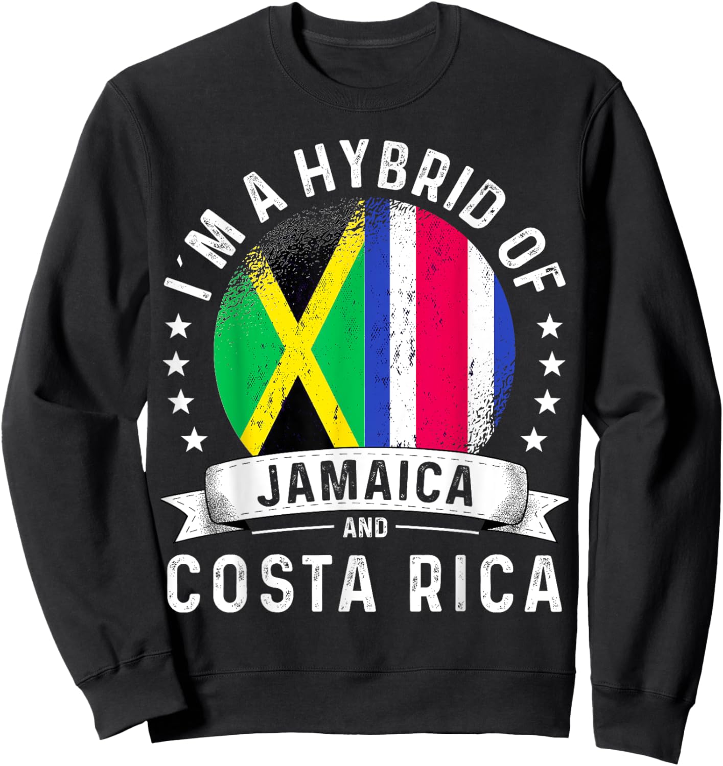 Jamaica Flag Costa Rica Grown Country Costa Rican Flag Sweatshirt - Sweatshirt | Black