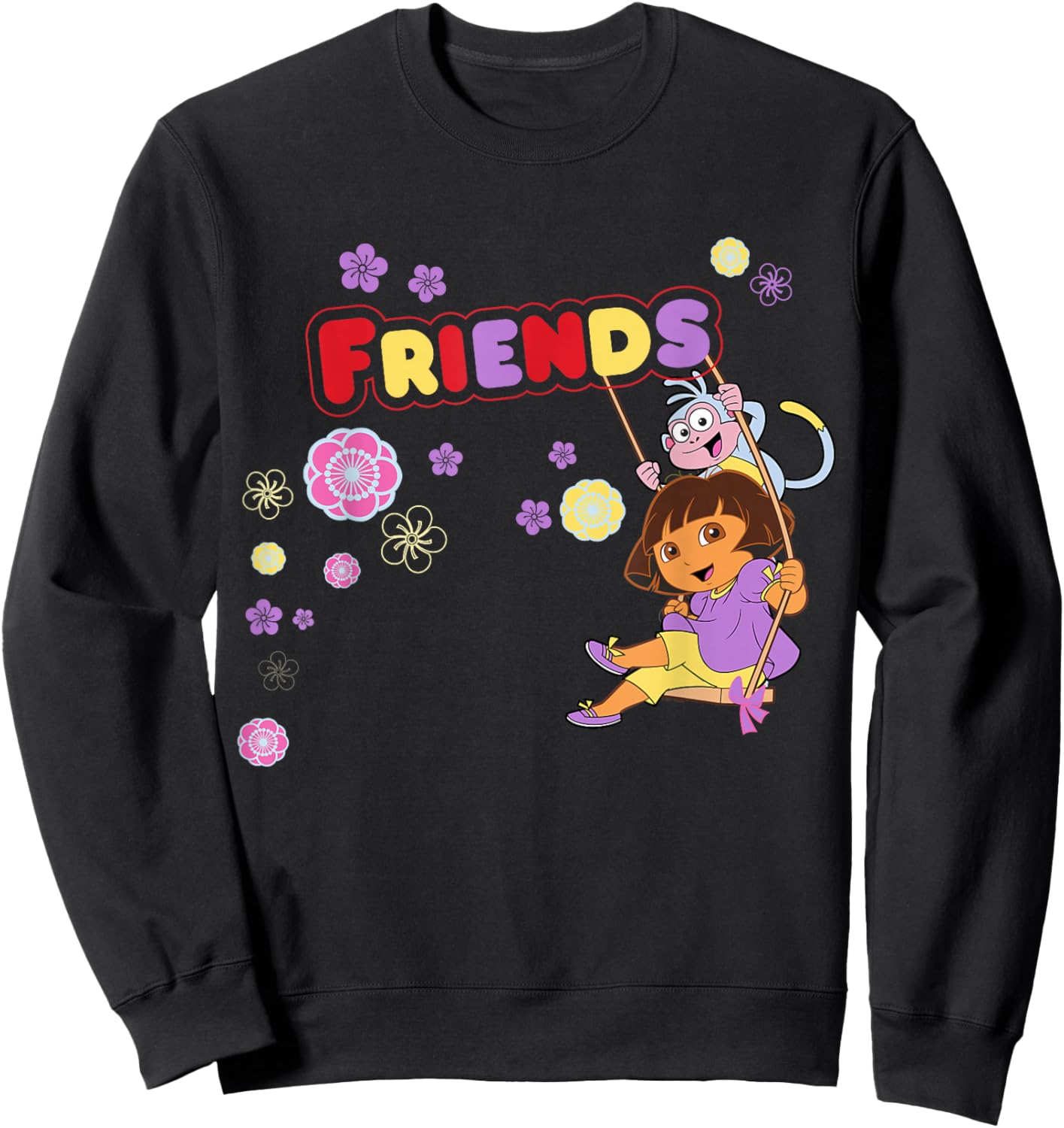 Dora the Explorer Boots the Monkey Friends Swing Sweatshirt - Sweatshirt | Black