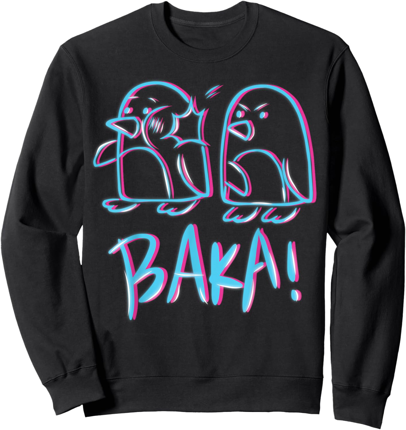 Kawaii Baka Penguin Ear Fig for Otakus, Anime and Manga Sweatshirt - Sweatshirt | Black