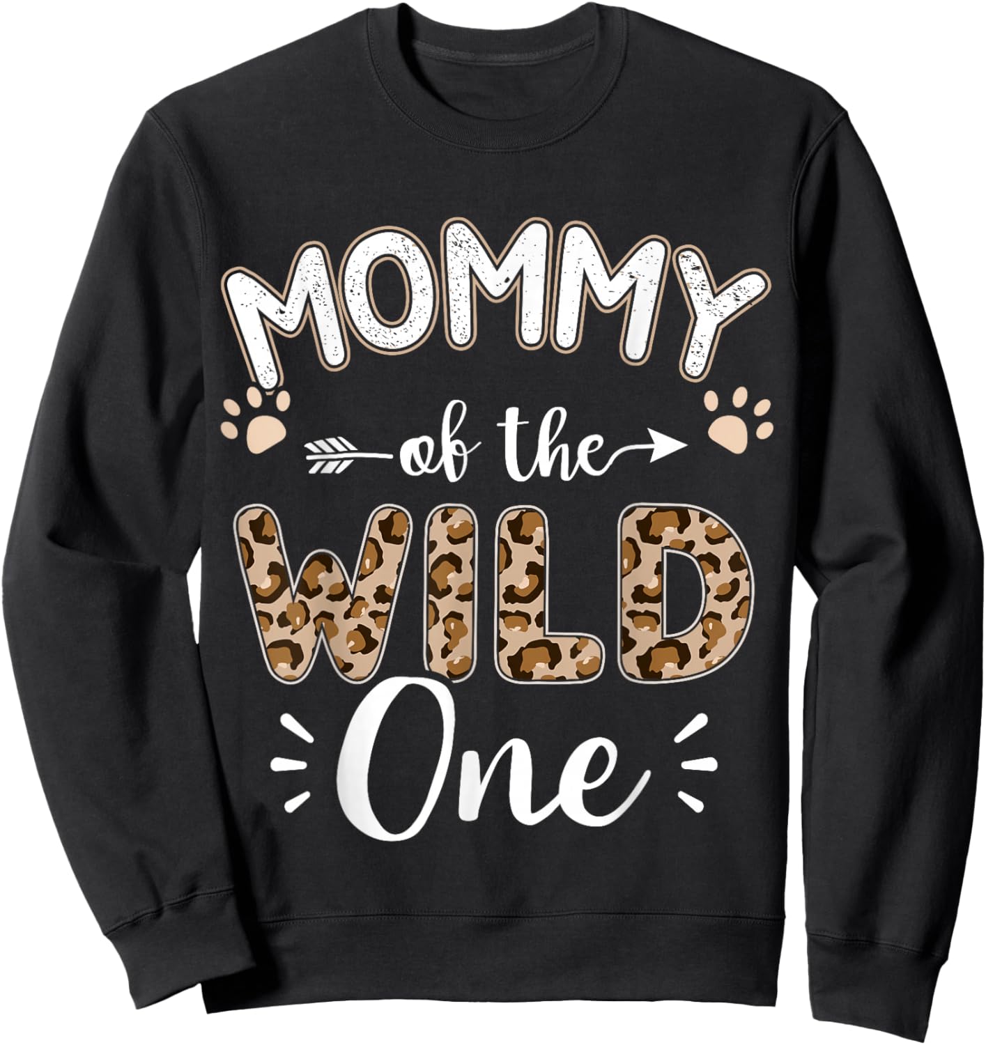 Mommy of the wild one birthday girl matching family party Sweatshirt - Sweatshirt | Black