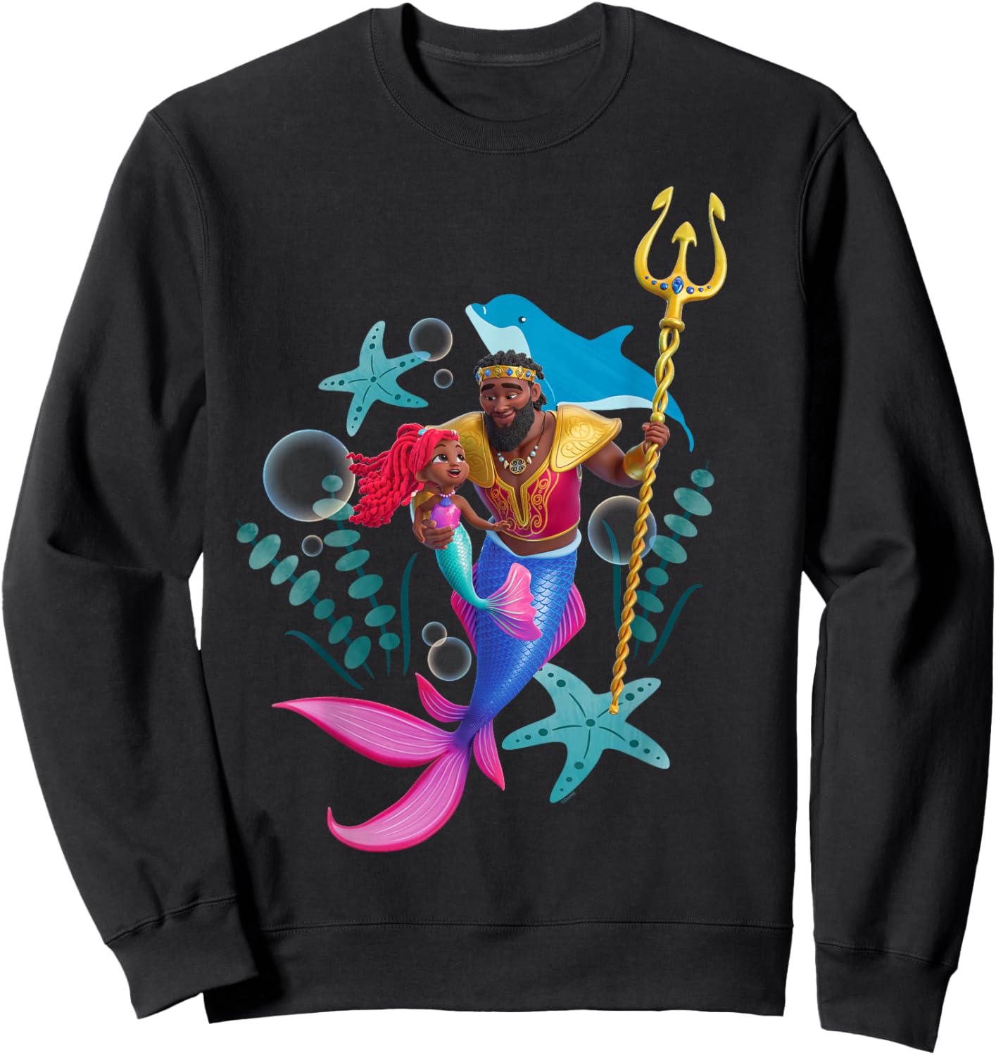 Disney Junior's Ariel & King Triton Father and Daughter Sweatshirt - Sweatshirt | Black