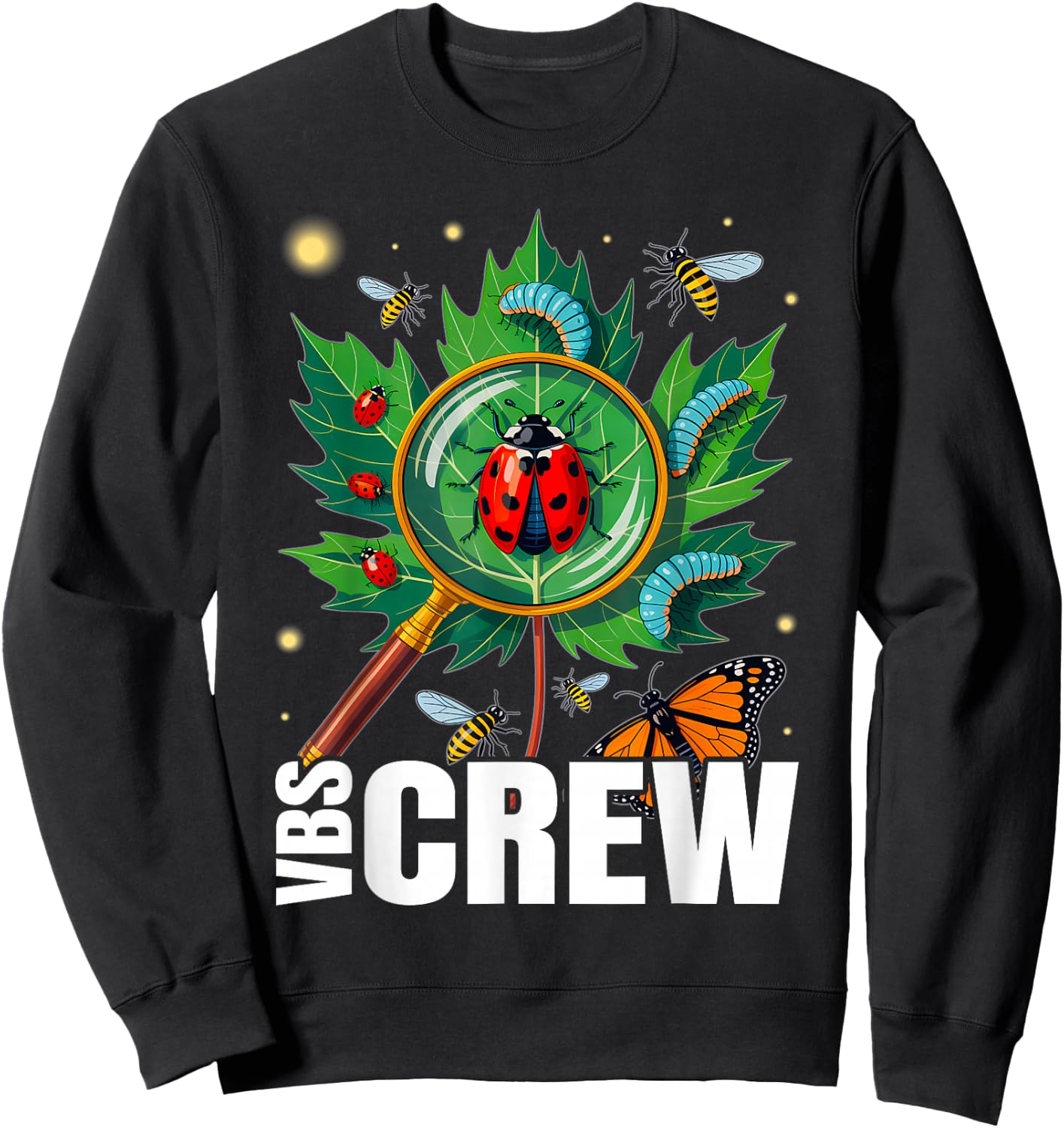 Crew 2025 Magnified Smallest Insects Adventure Vbs Squad Sweatshirt - Sweatshirt | Black