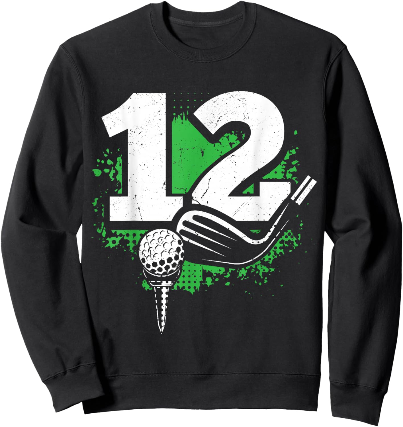 12th Birthday Boy Golf Player Golf 12 Years Old Sweatshirt - Sweatshirt | Black