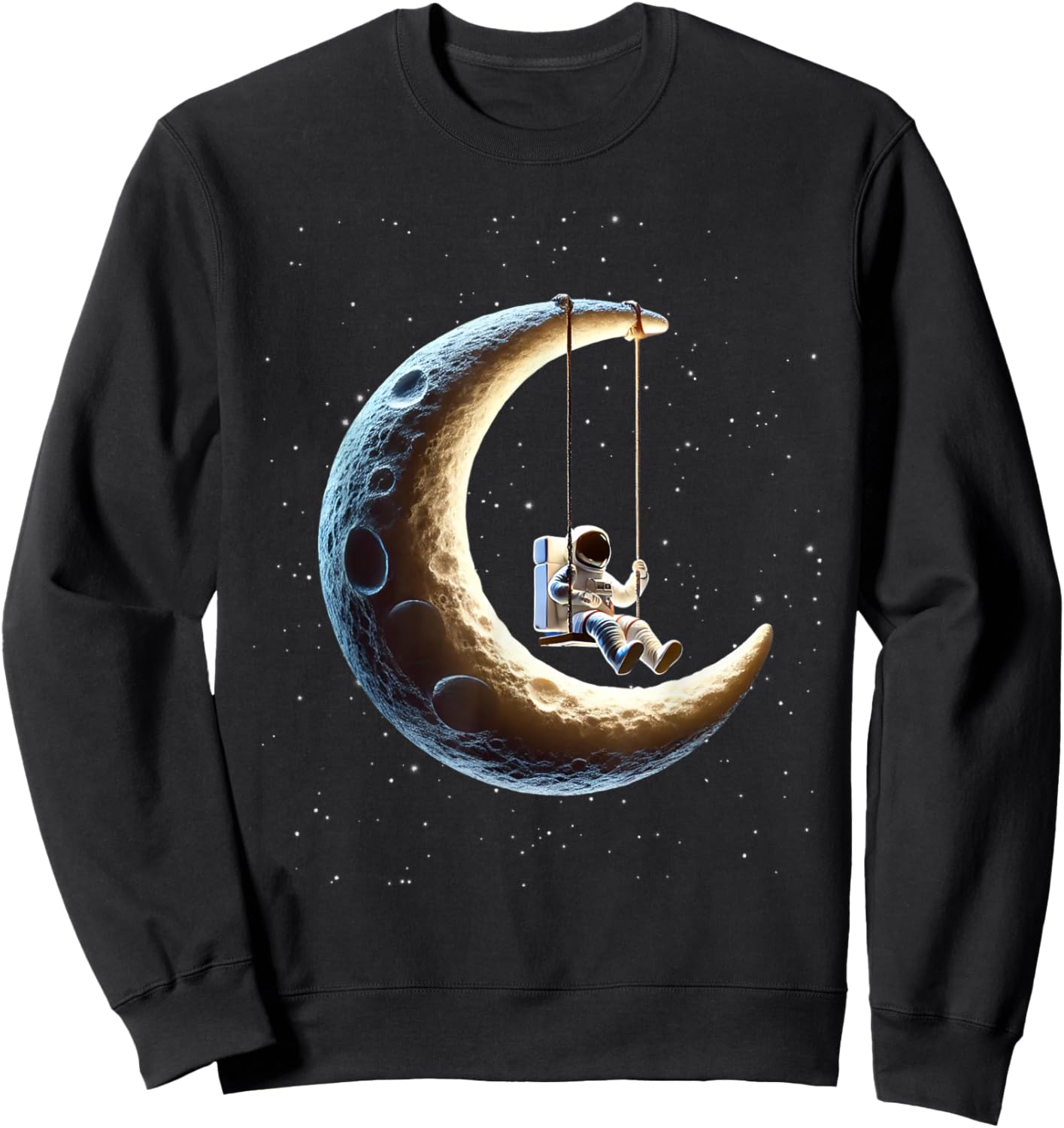 Funny Astronaut Moon gift Men Women kids astronomy space Sweatshirt - Sweatshirt | Black