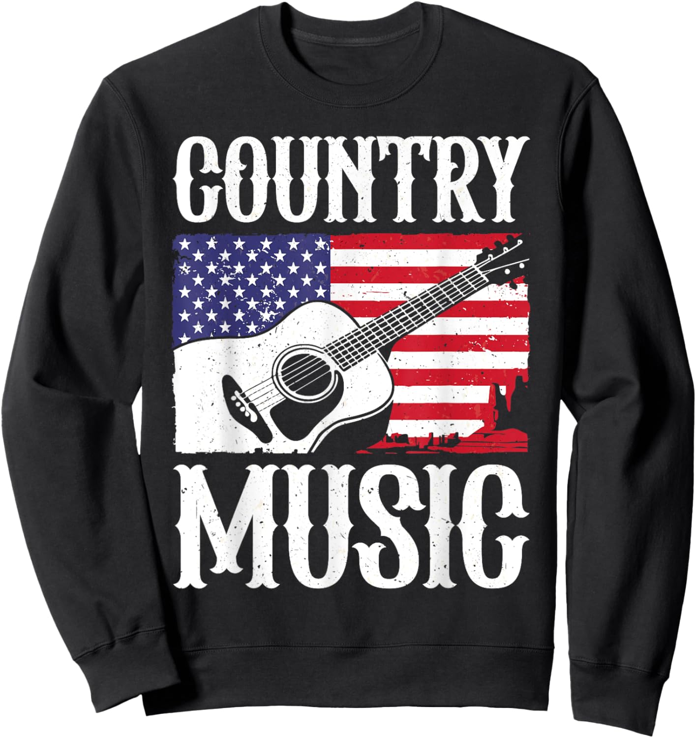 Cool Country Music Art Women Classic Country Music Sweatshirt - Sweatshirt | Black