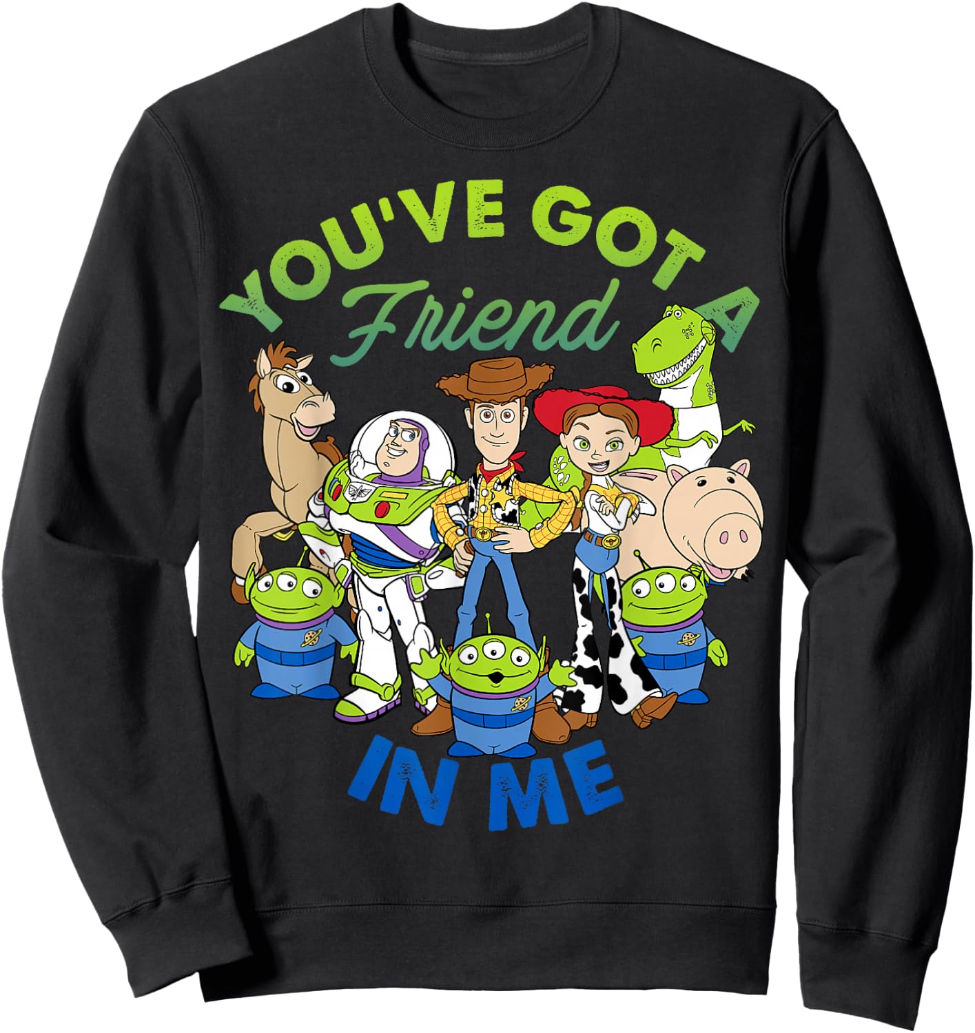 Disney Pixar Toy Story Cartoon Group Shot Graphic Sweatshirt - Sweatshirt | Black