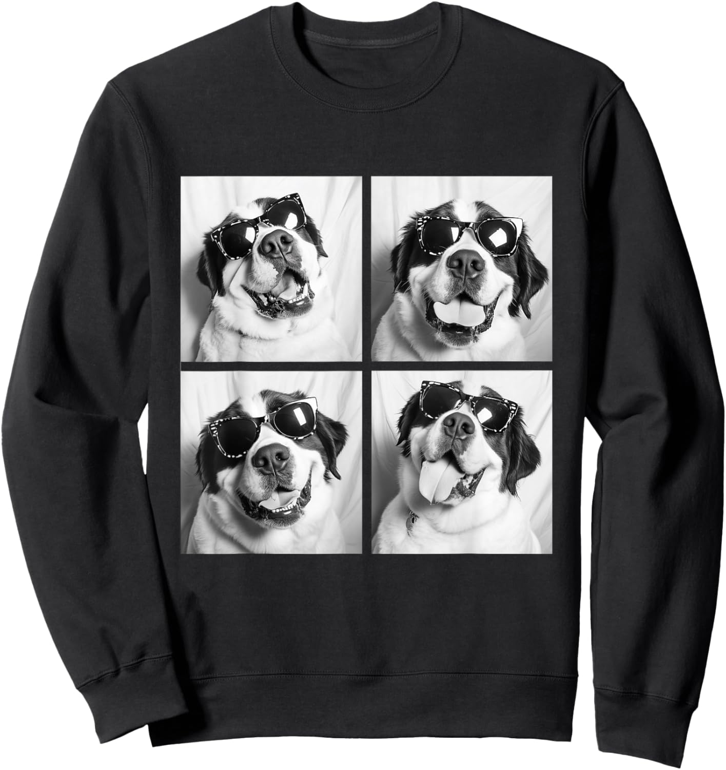 Funny St Bernard with Sunglasses Meme Dogs for Pet Owners Sweatshirt - Sweatshirt | Black