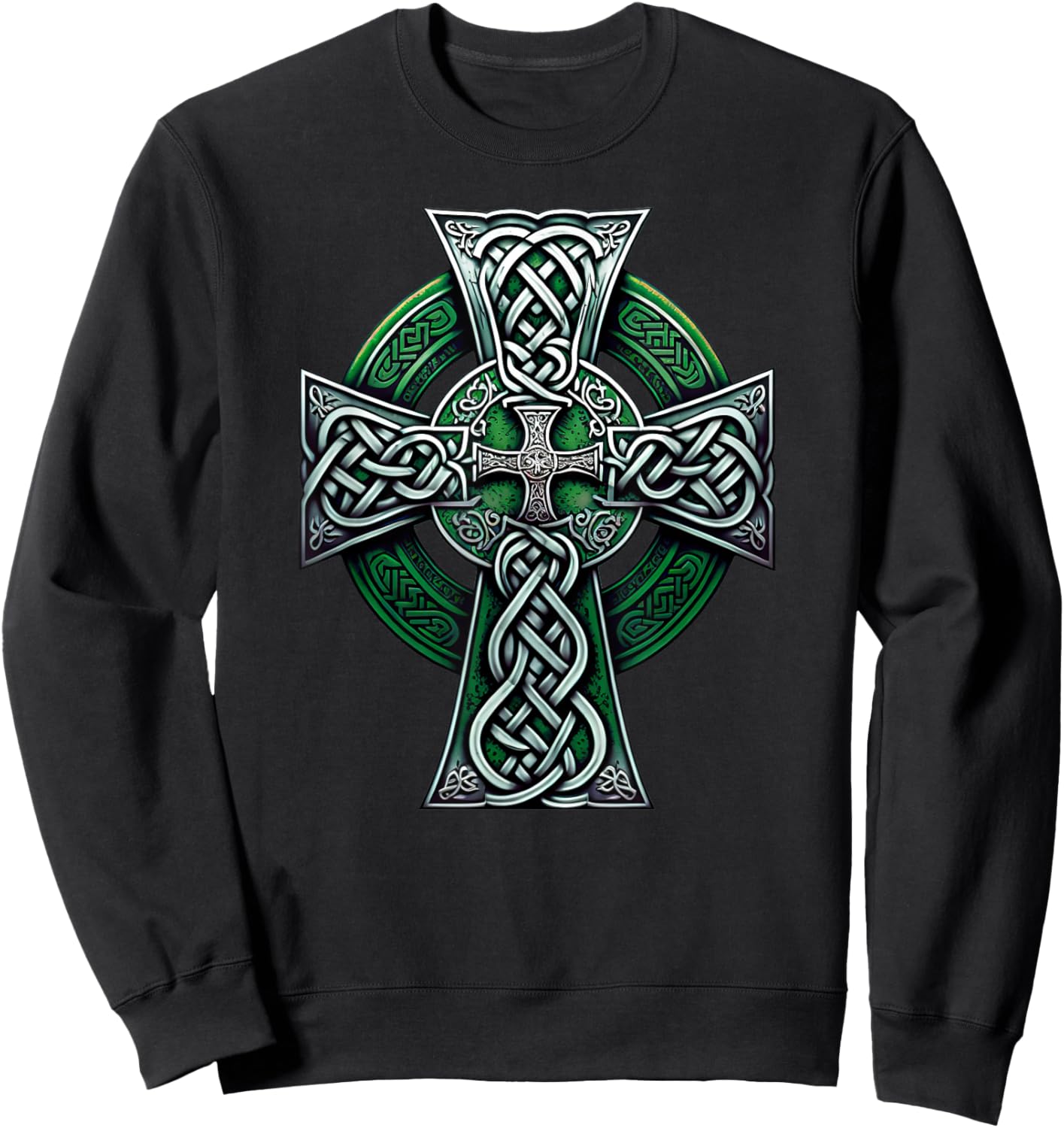Irish Celtic Cross Knot Christian Holy Trinity Scottish Celt Sweatshirt - Sweatshirt | Black