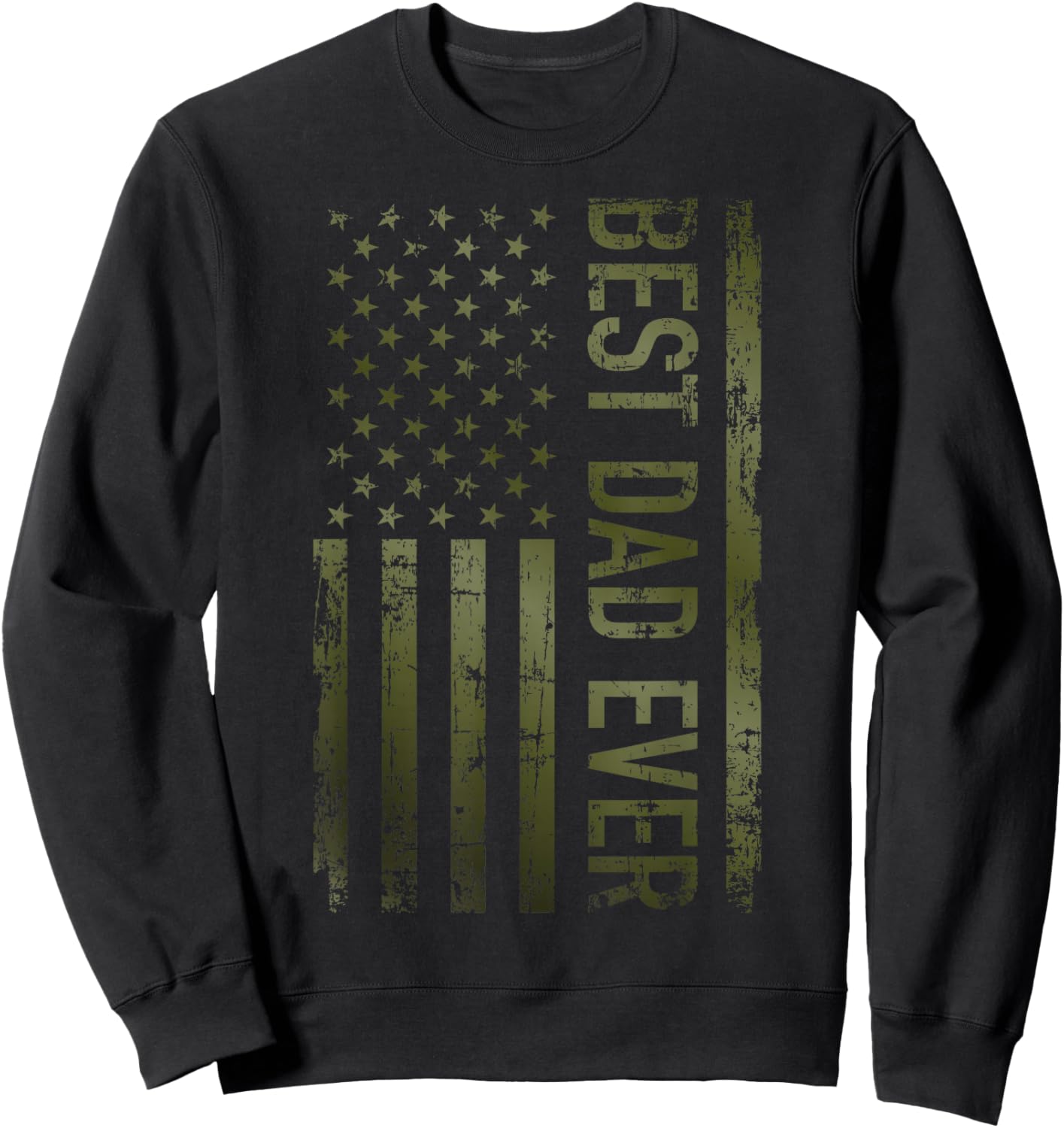 Best dad Ever American Military Camouflage Flag Gift Father Sweatshirt - Sweatshirt | Black
