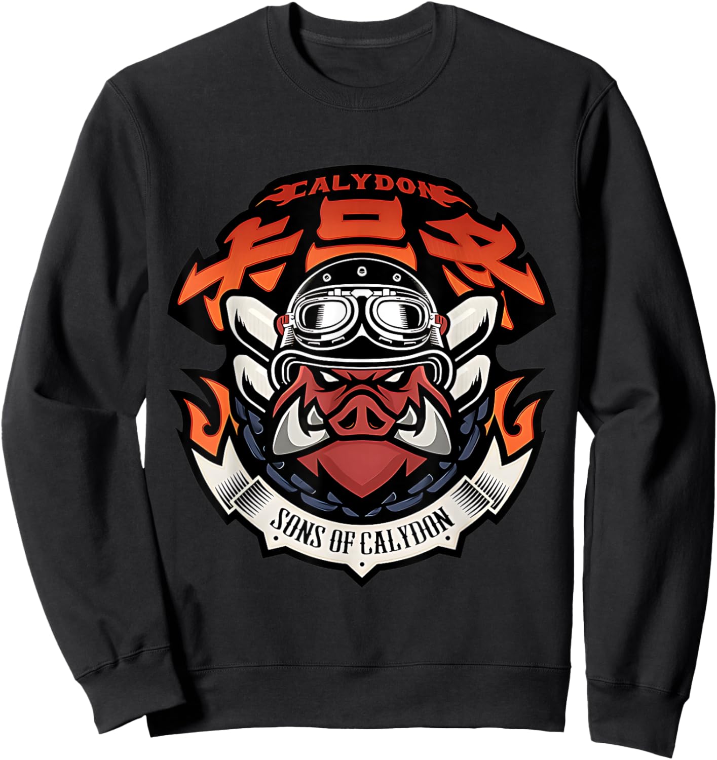 Proxy Agent Appareal Adult - Sons of Cali Themed - Black - Small - Short Sleeve - Modern Round Collar Straight Fit - Cartoon Pattern Sweatshirt - Sweatshirt | Black