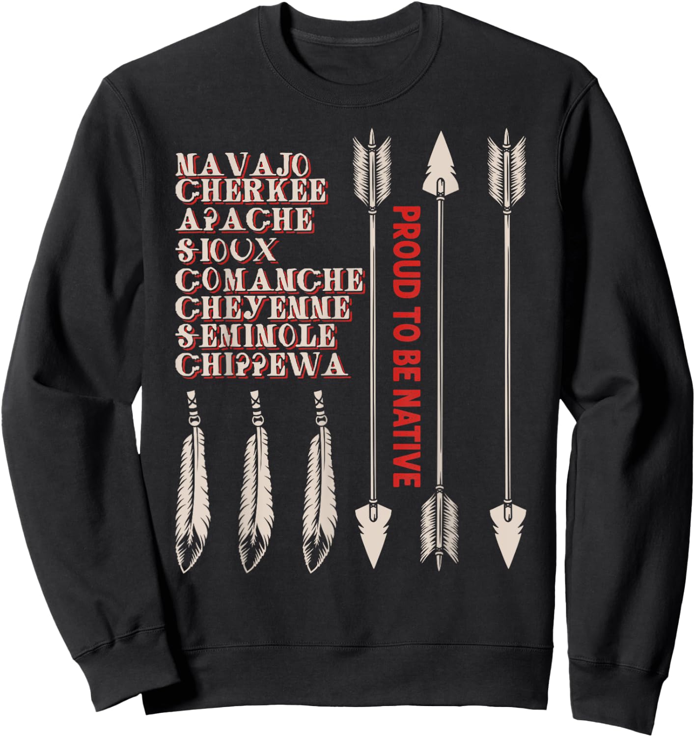 proud to be native Indian Native American Flag indigenous Kids Men Sweatshirt - Sweatshirt | Black