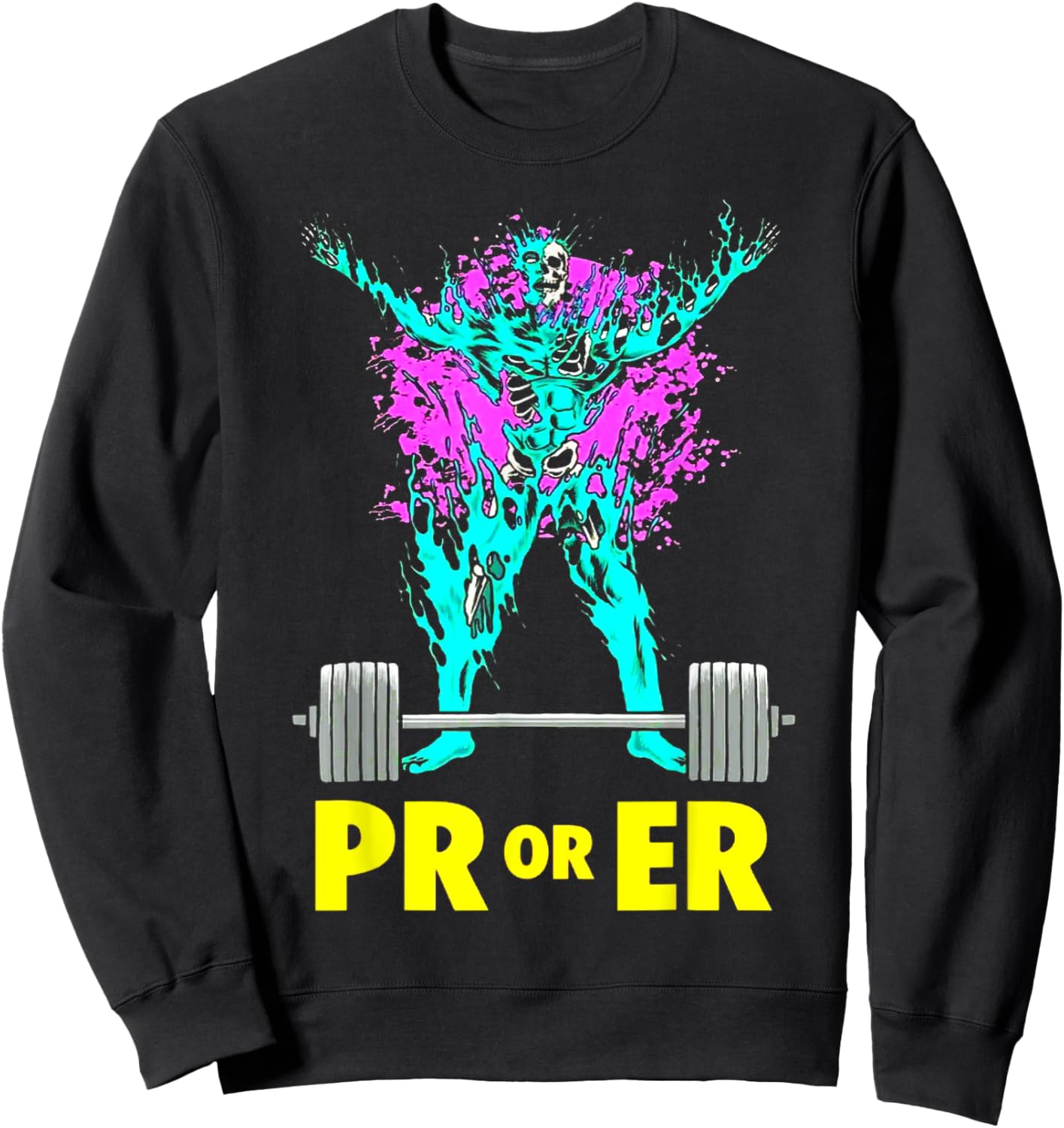 PR Or Er Weightlifting Bodybuilding workout Musclebuilding Sweatshirt - Sweatshirt | Black