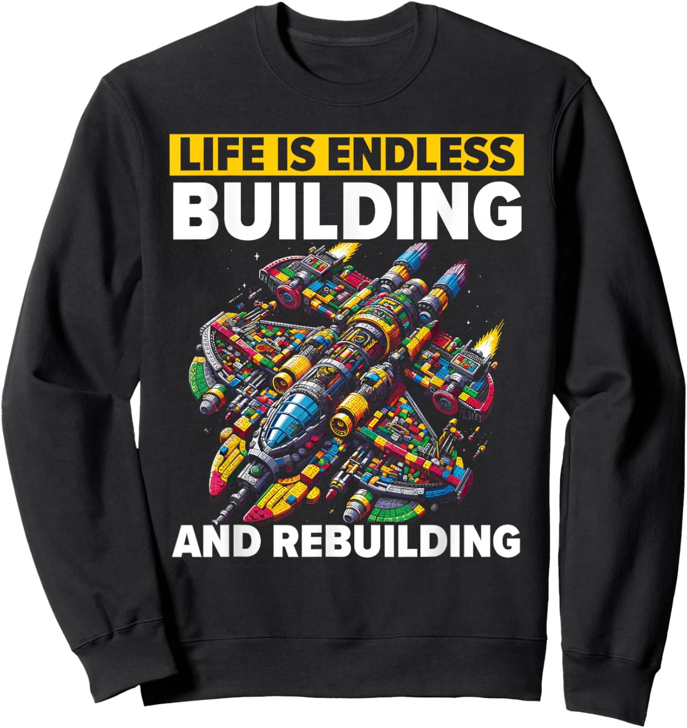 Master Builder Bricks Blocks Play Toys Building Blocks Sweatshirt - Sweatshirt | Black