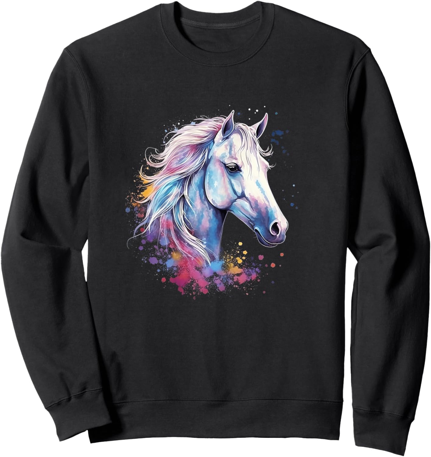Colorful Horse Sweatshirt - Sweatshirt | Black