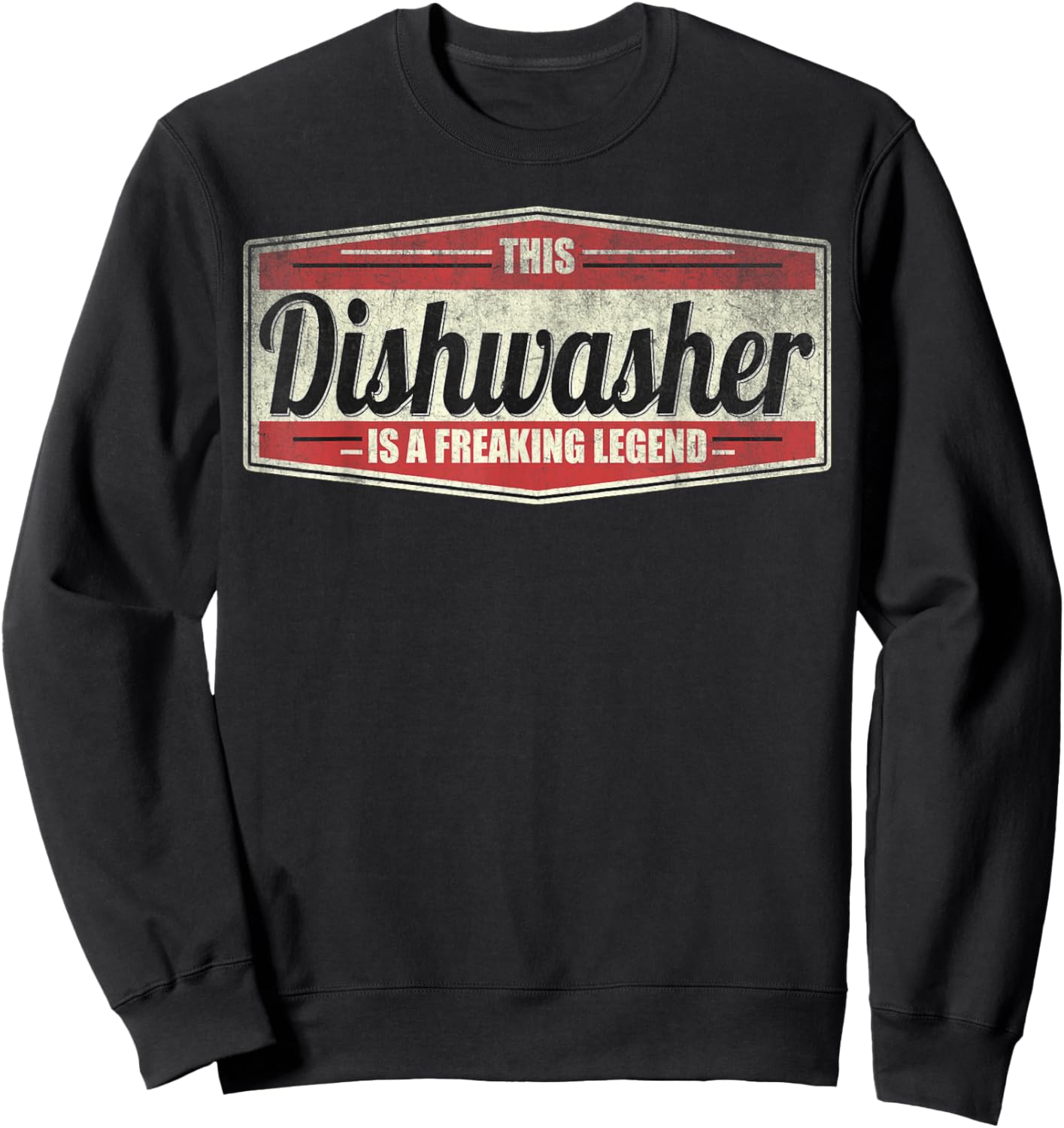 Funny Profession Quote Vintage Dishwasher , Small, Black Sweatshirt - Sweatshirt | Black