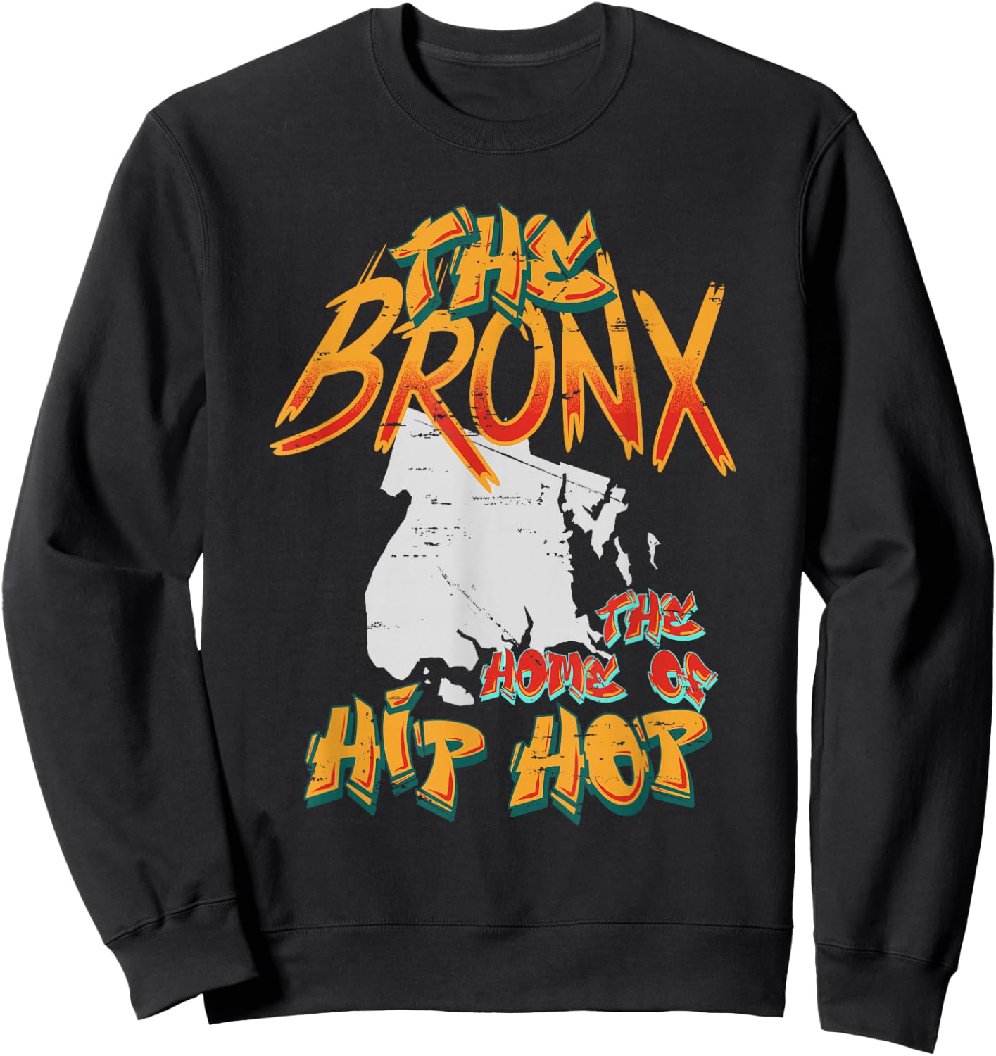 Boogie Down Bronx Hip Hop Rap Graffiti art Music design Sweatshirt - Sweatshirt | Black