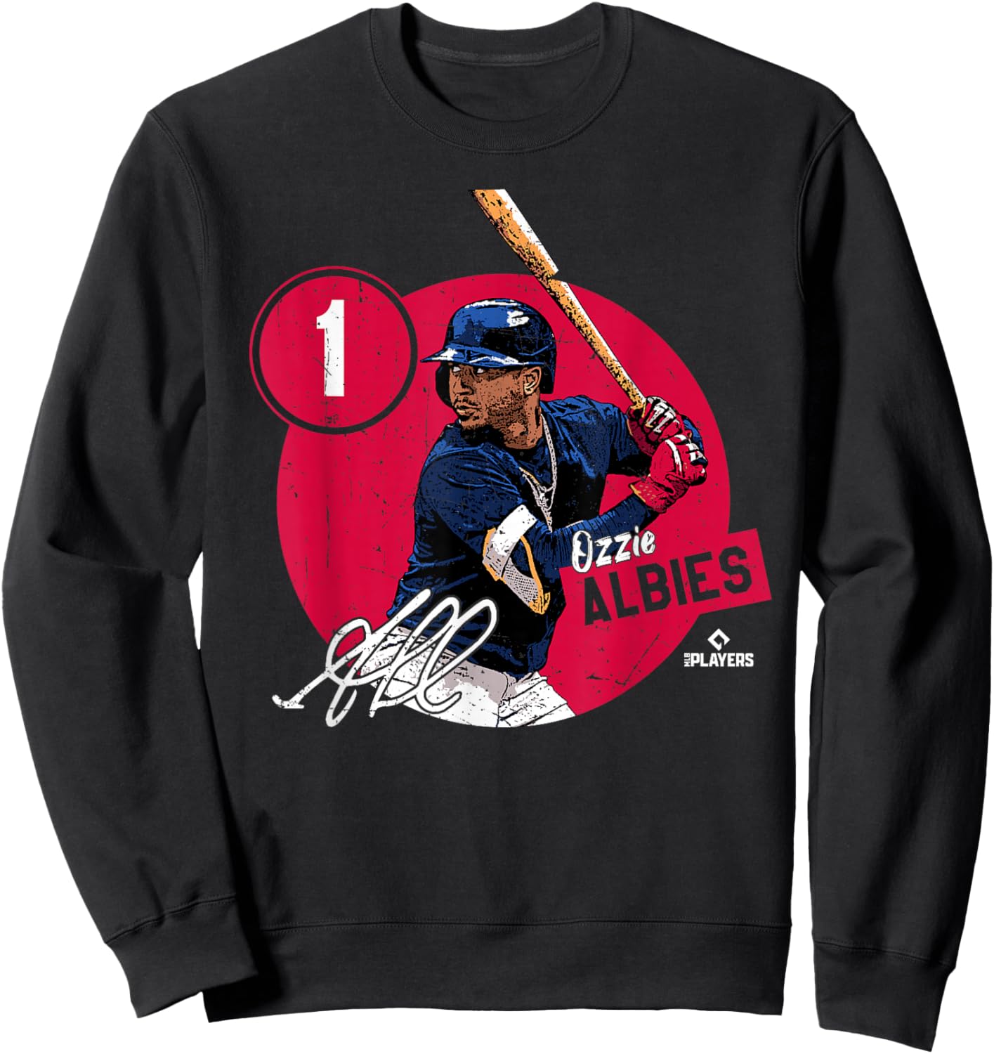 Ozzie Albies | Atlanta Baseball MLB Players | MLBALB4011 Sweatshirt - Sweatshirt | Black