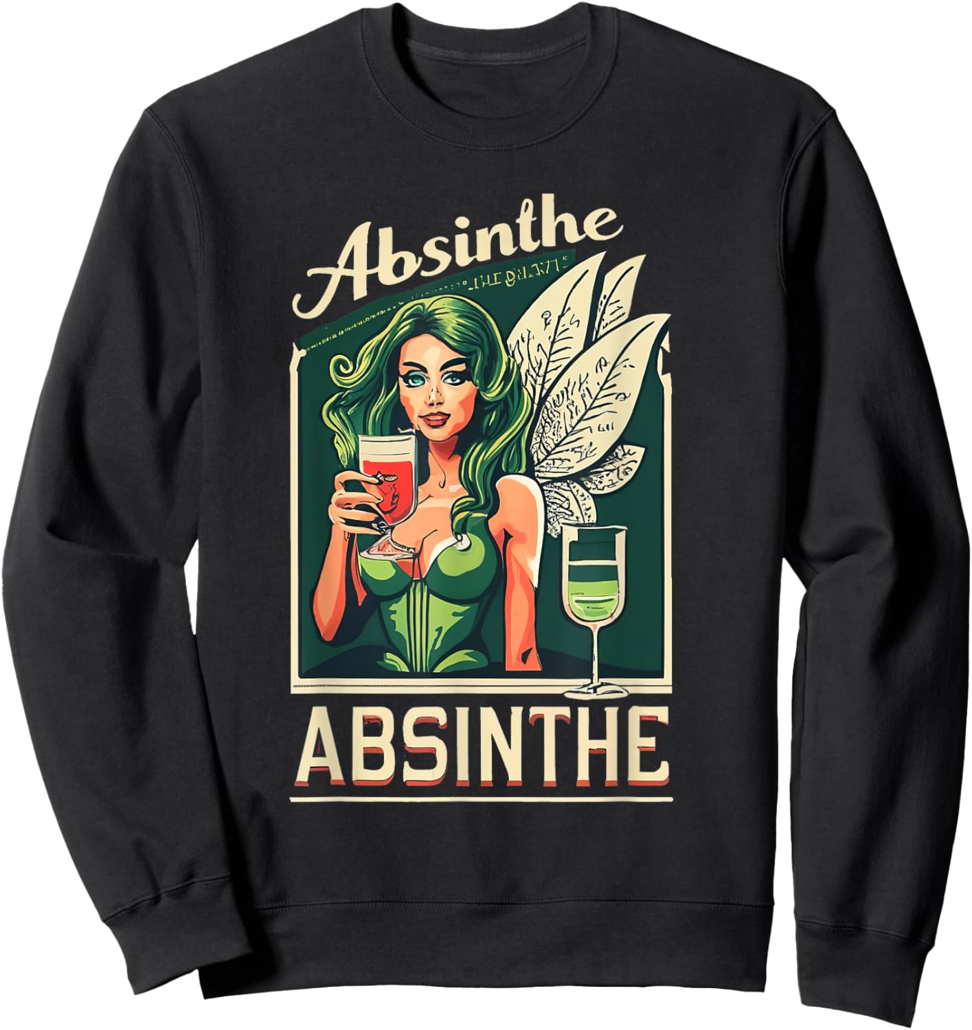 Green Fairy Vintage - Absinthe Enthusiast Gift Sweatshirt - Sweatshirt | Black