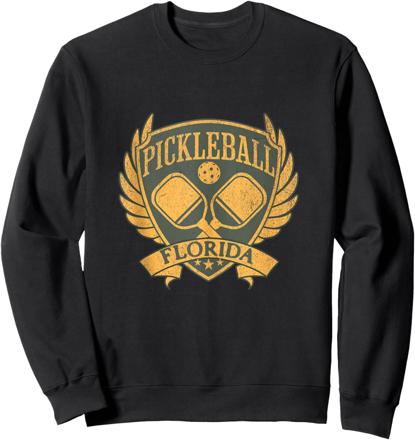 Florida Pickleball Shirt State Paddle Sport Pickleballer Sweatshirt - Sweatshirt | Black