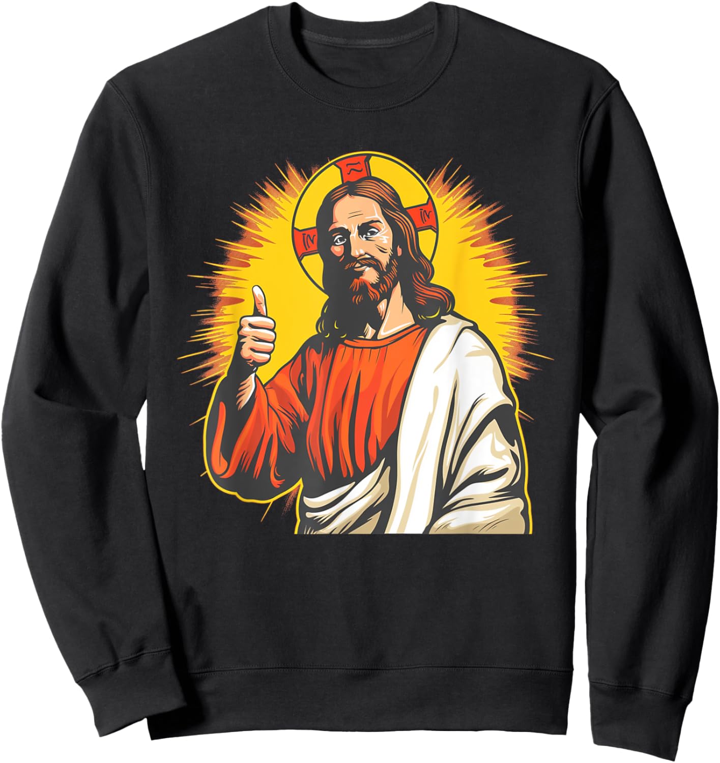 Amazing Jesus with Thumb up for Boys and Girls Sweatshirt - Sweatshirt | Black