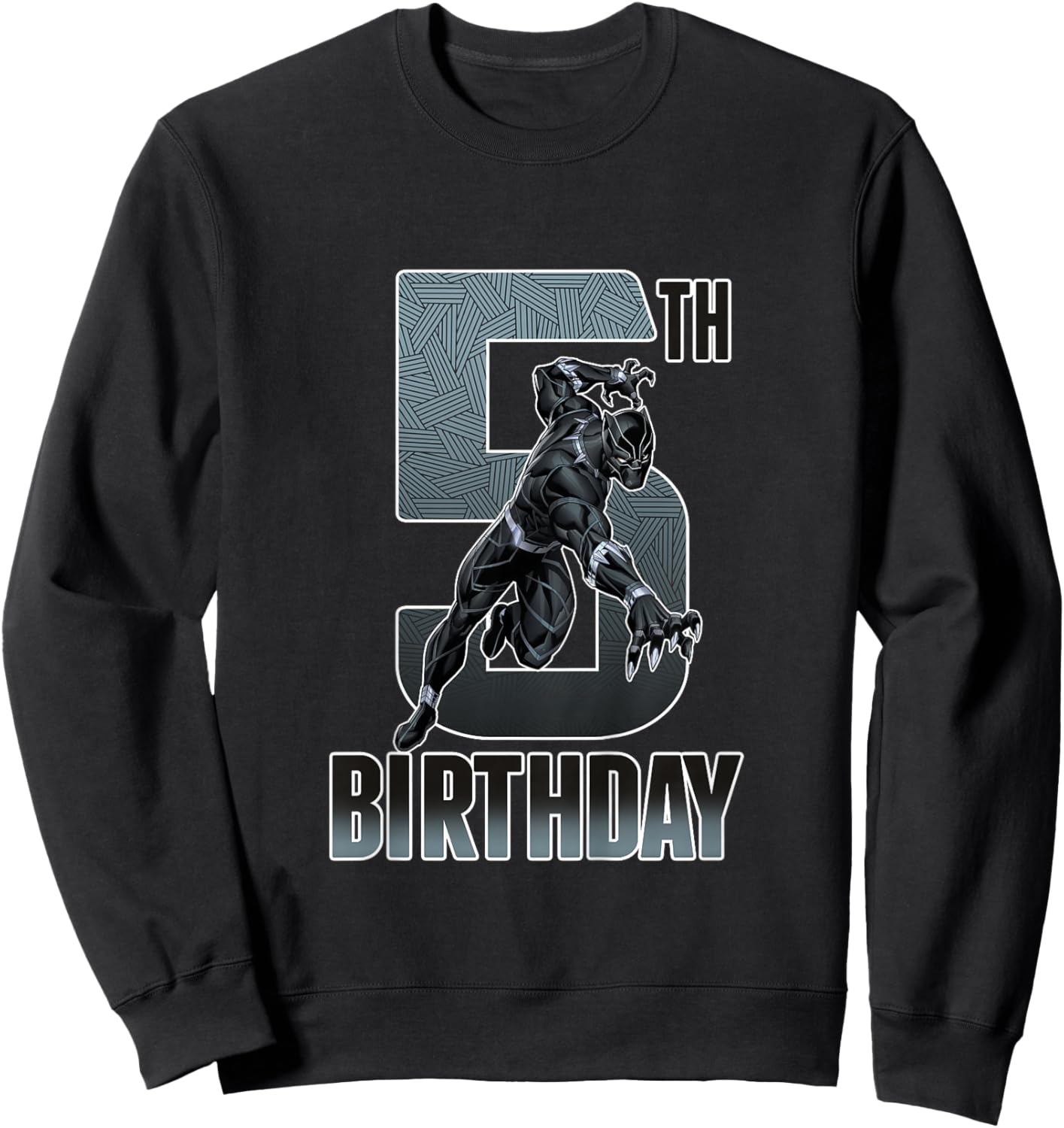 Kids Marvel Universe Classic Black Panther Epic 5th Birthday Sweatshirt - Sweatshirt | Black