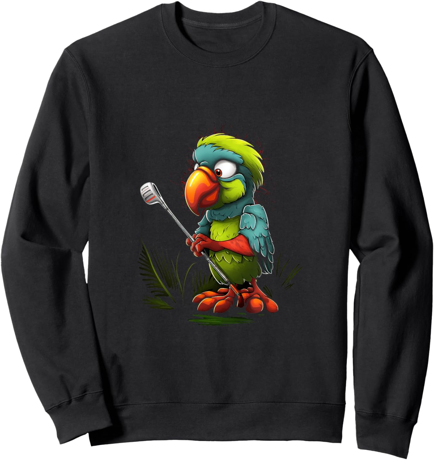 Parrot Golfer Golf Player Golfing Sweatshirt - Sweatshirt | Black