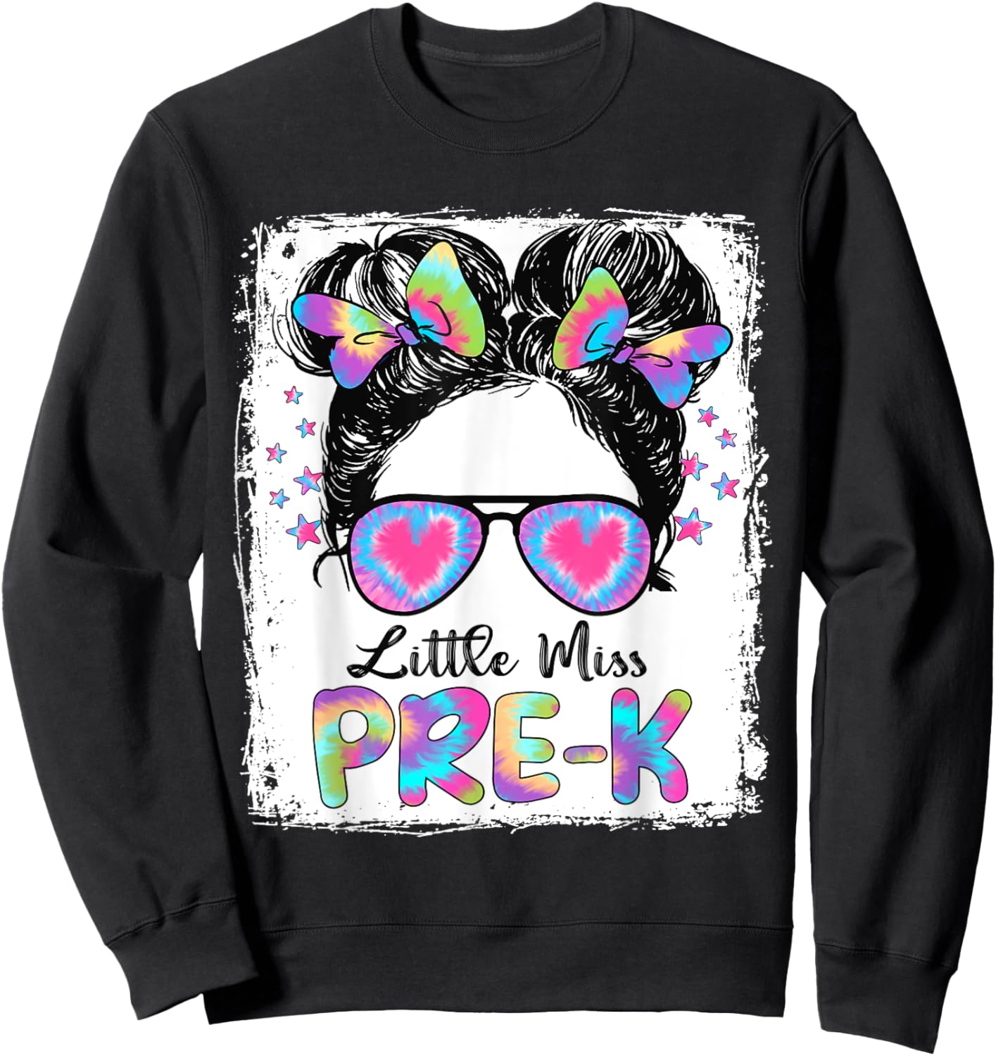 Little Miss Pre-K Girl Back To School Shirt Pre Kindergarten Sweatshirt - Sweatshirt | Black