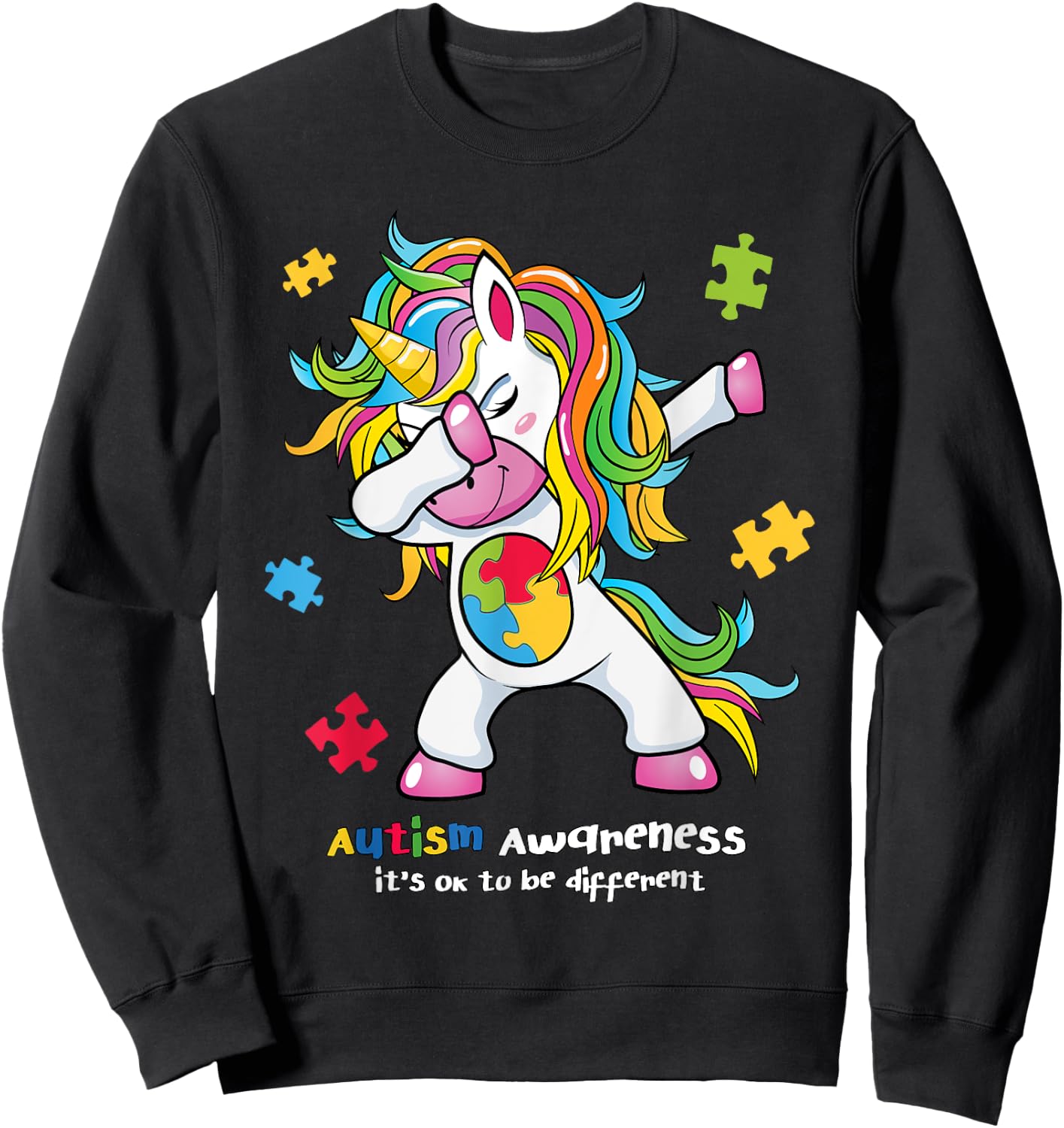 Autism Awareness - It's OK To Be Different Women Sweatshirt - Sweatshirt | Black