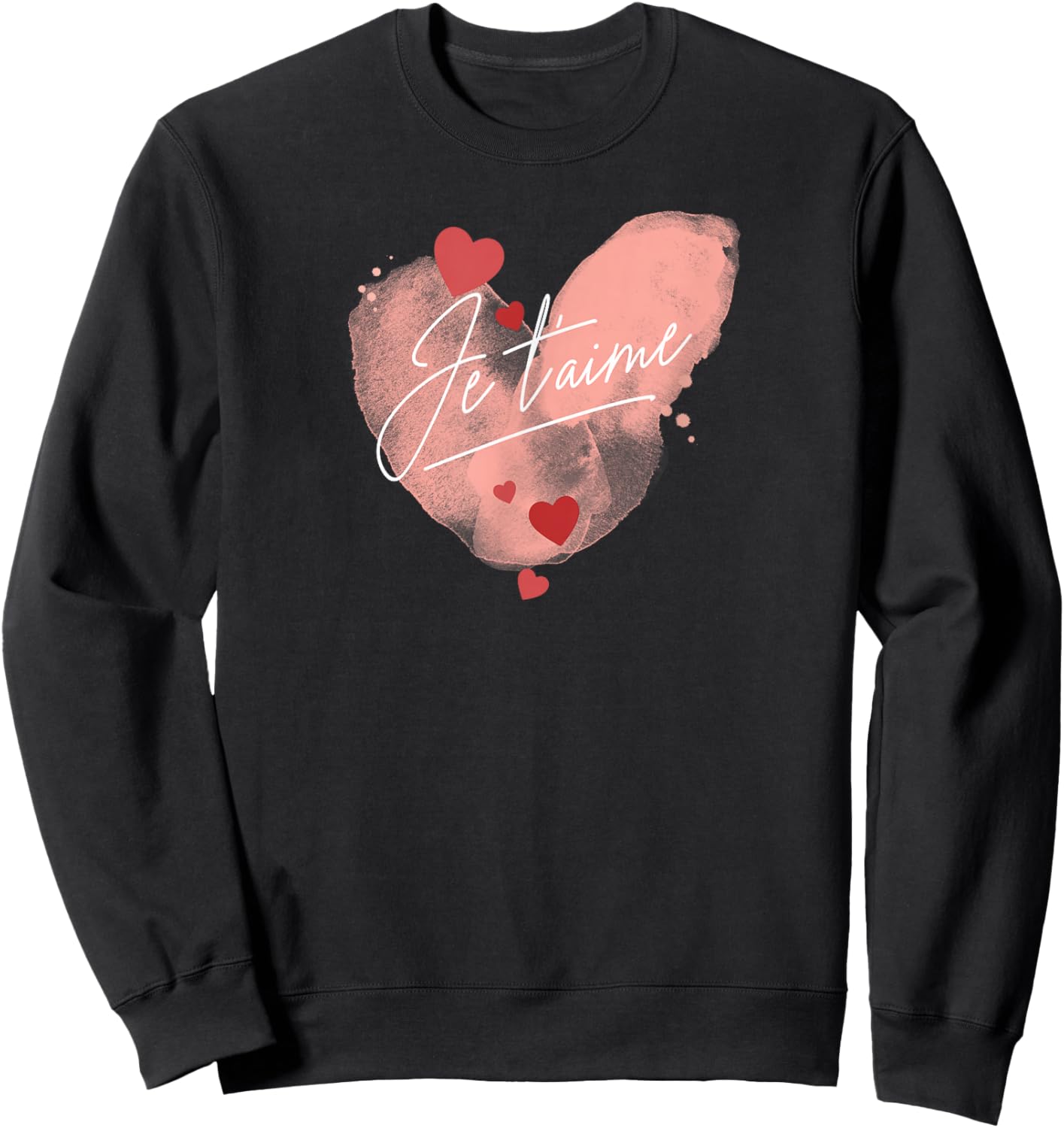 "Je t'aime" an elegant declaration of love, I love you Sweatshirt - Sweatshirt | Black