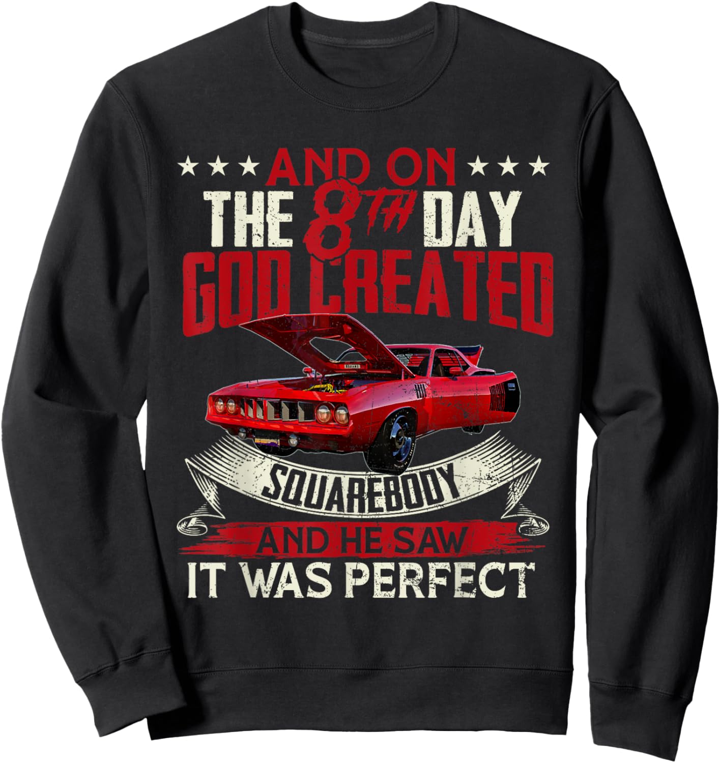 Hemi cuda plymouth barracuda And on the 8th god Muscle car Sweatshirt - Sweatshirt | Black