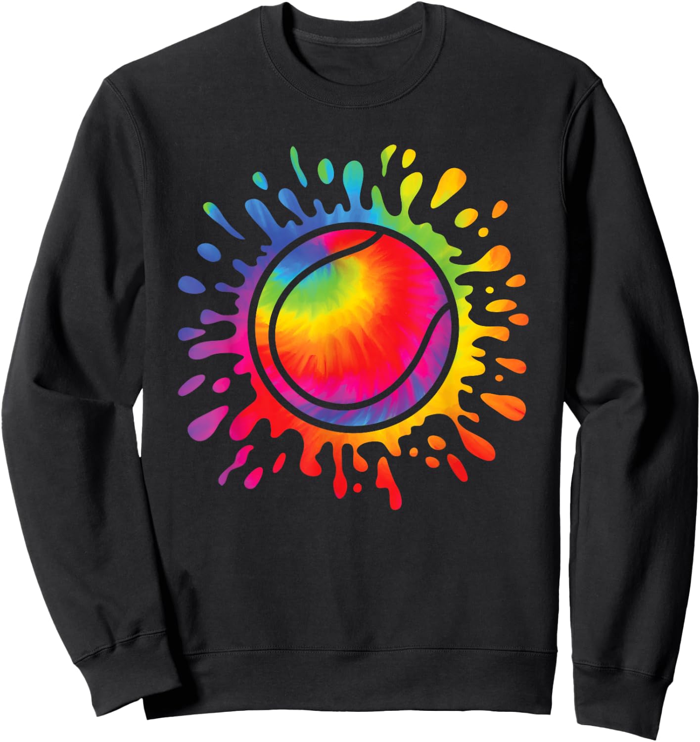 Tennis Player Colorful Tennis Lover Men Women Kids Sweatshirt - Sweatshirt | Black