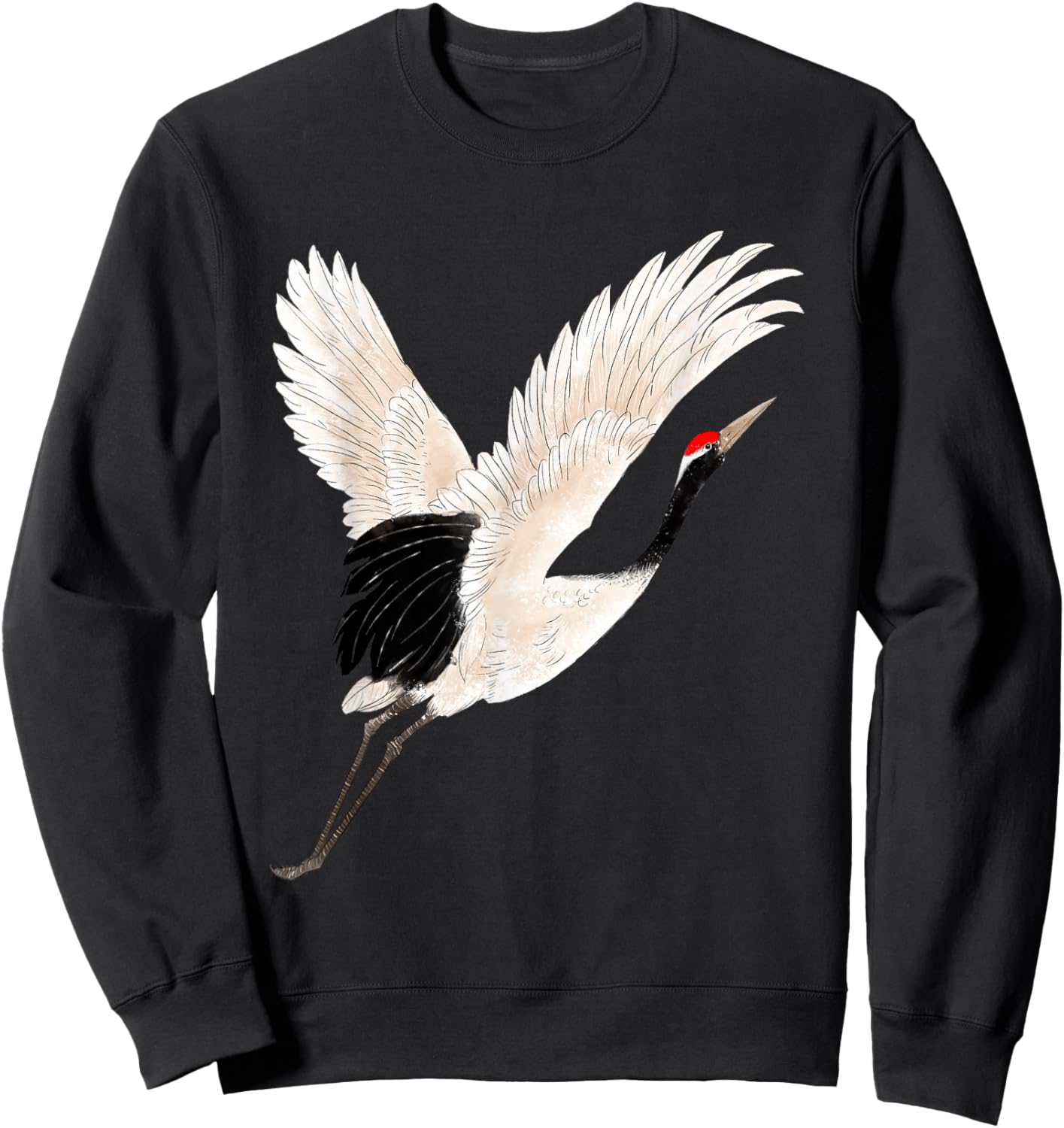 Snow Crane Bird White Bird Watching Expert Bird Photographer Sweatshirt - Sweatshirt | Black