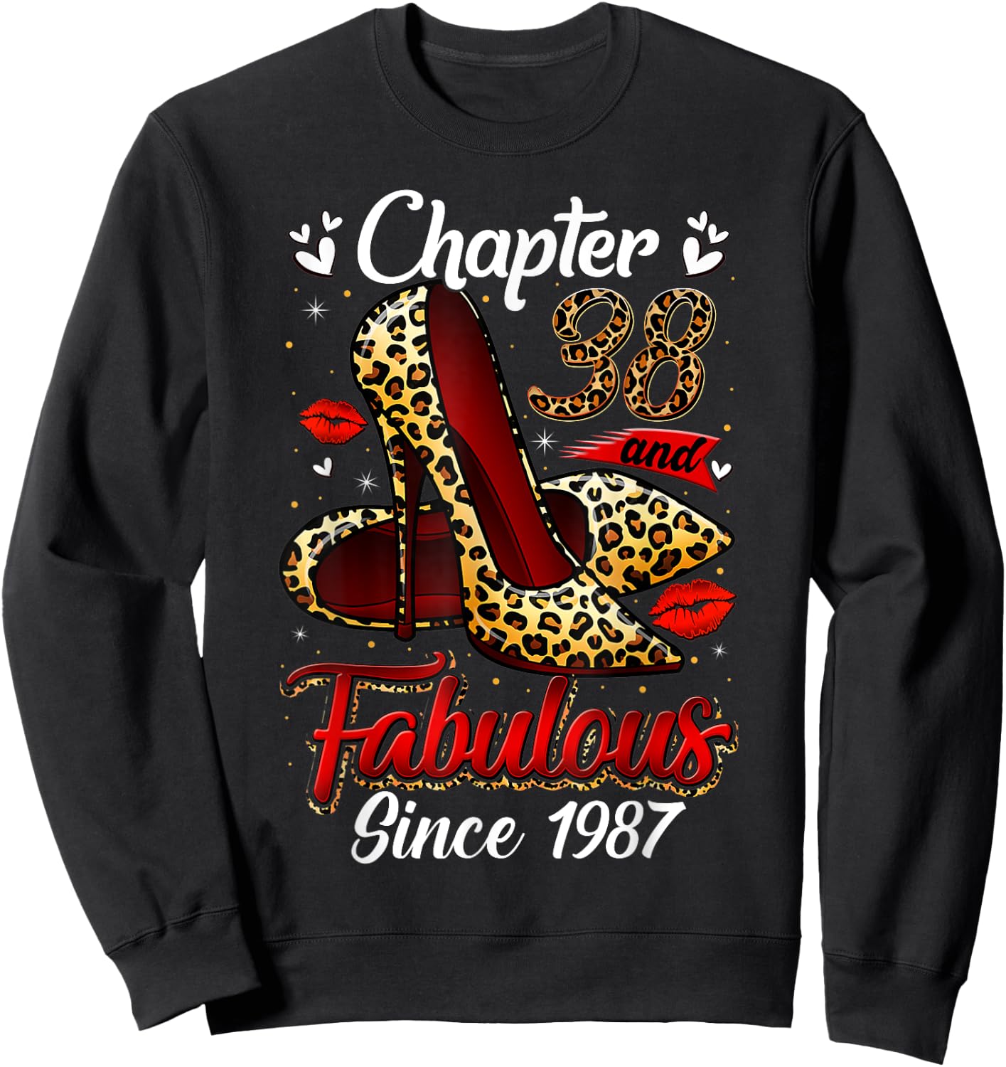 Chapter 38 Fabulous Since 1987 38th Leopard Birthday Queen Sweatshirt - Sweatshirt | Black