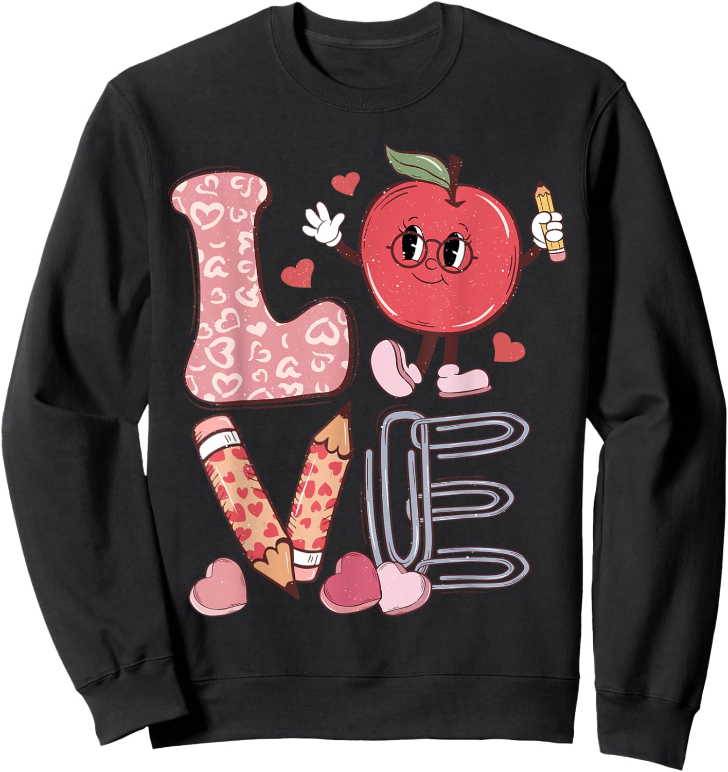 Teacher Love Retro Groovy Teachers Day Sweatshirt - Sweatshirt | Black