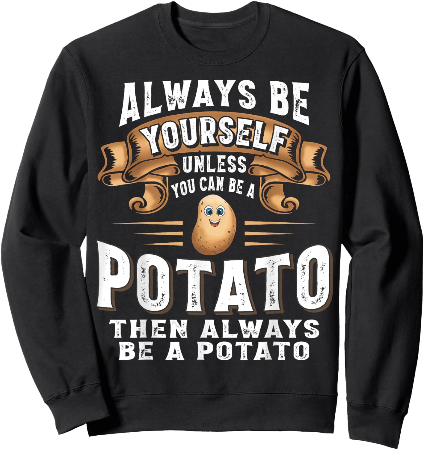 Potato Shirt Funny Cute Potato For Kids Boys Girls Sweatshirt - Sweatshirt | Black