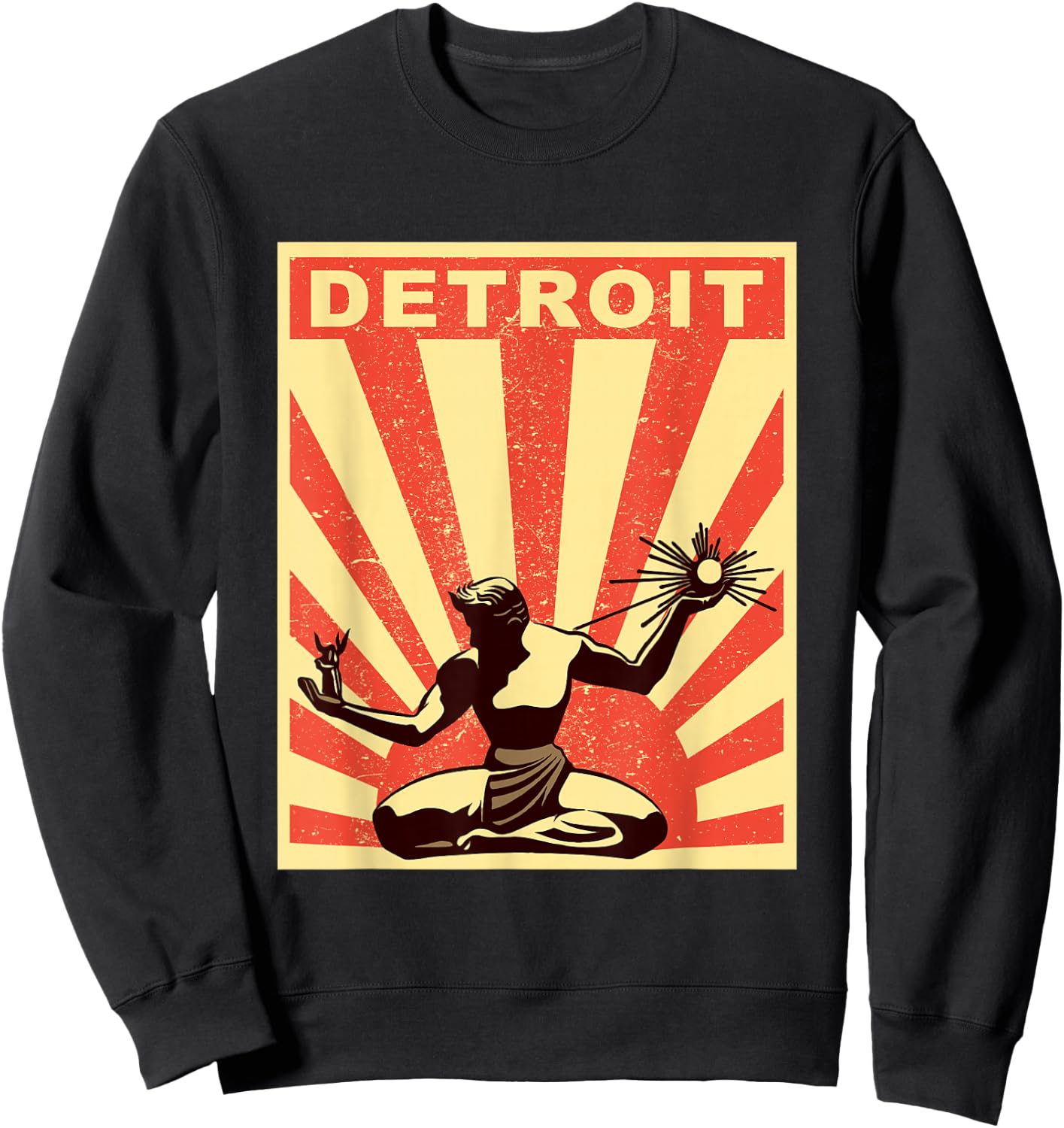 Detroit Shirt | Vintage Spirit of Detroit Sweatshirt - Sweatshirt | Black