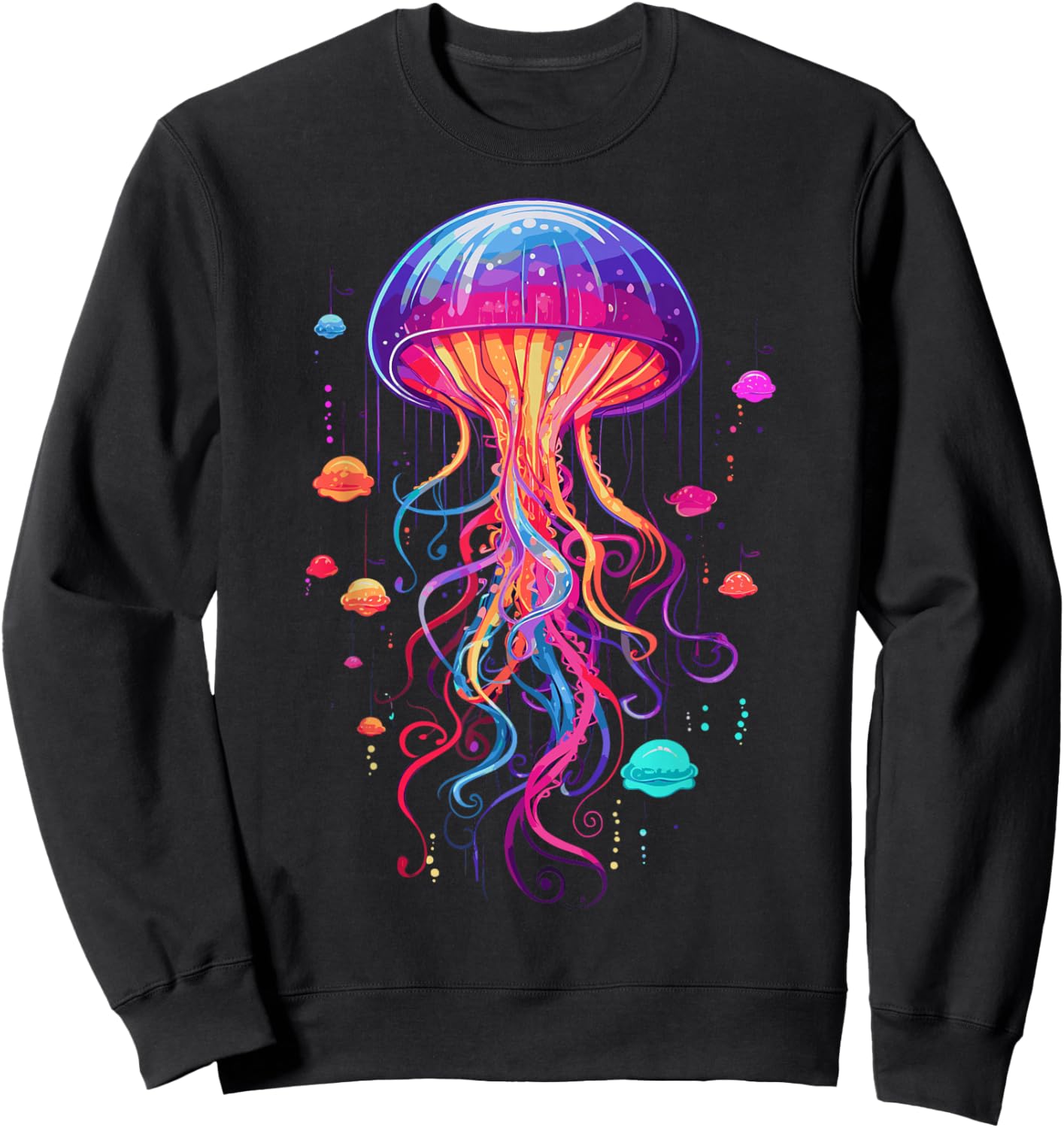 Jellyfish Ocean Animal Scuba Diving Rainbow Jelly Fish Sweatshirt - Sweatshirt | Black