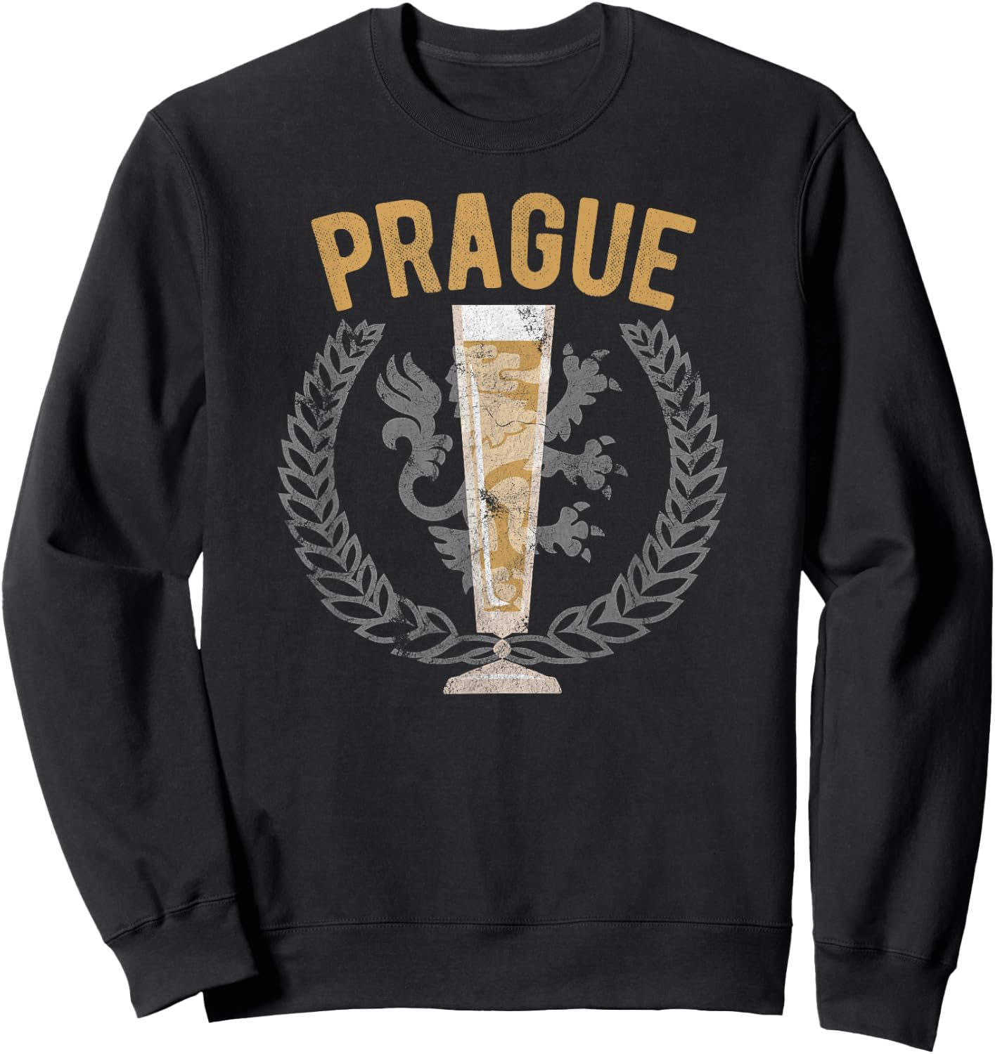 Prague Czech Republic Beer Lovers Pilsner Beer Drinkers Gift Sweatshirt - Sweatshirt | Black