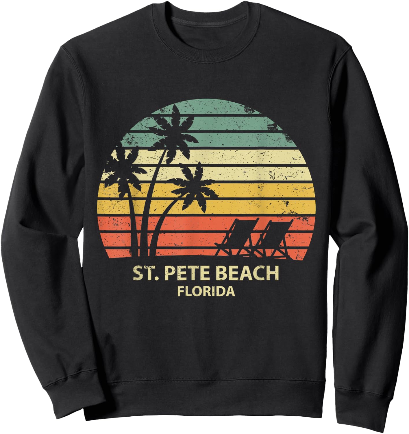 Vintage Florida St. Pete Beach T Shirt Cool Retro Sweatshirt - Sweatshirt | Black