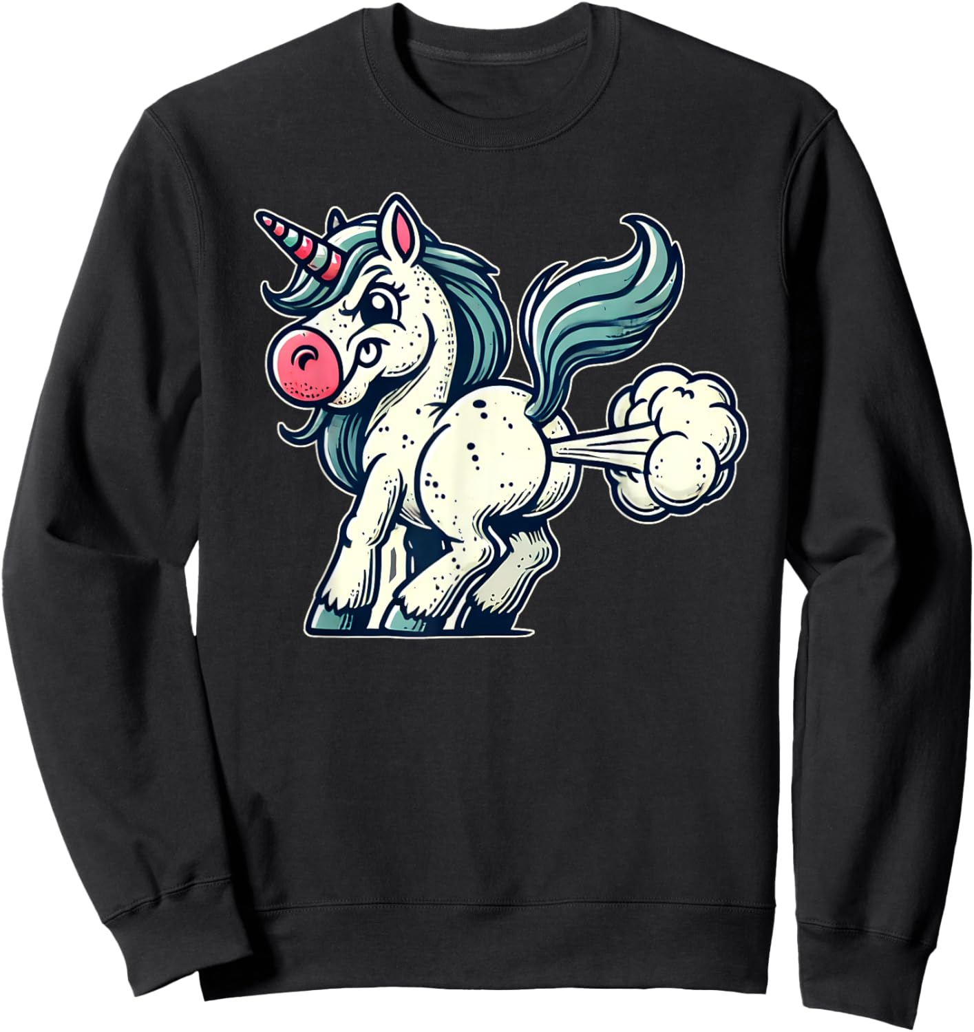 Funny Unicorn Farts for Animal Lovers Who Sweatshirt - Sweatshirt | Black
