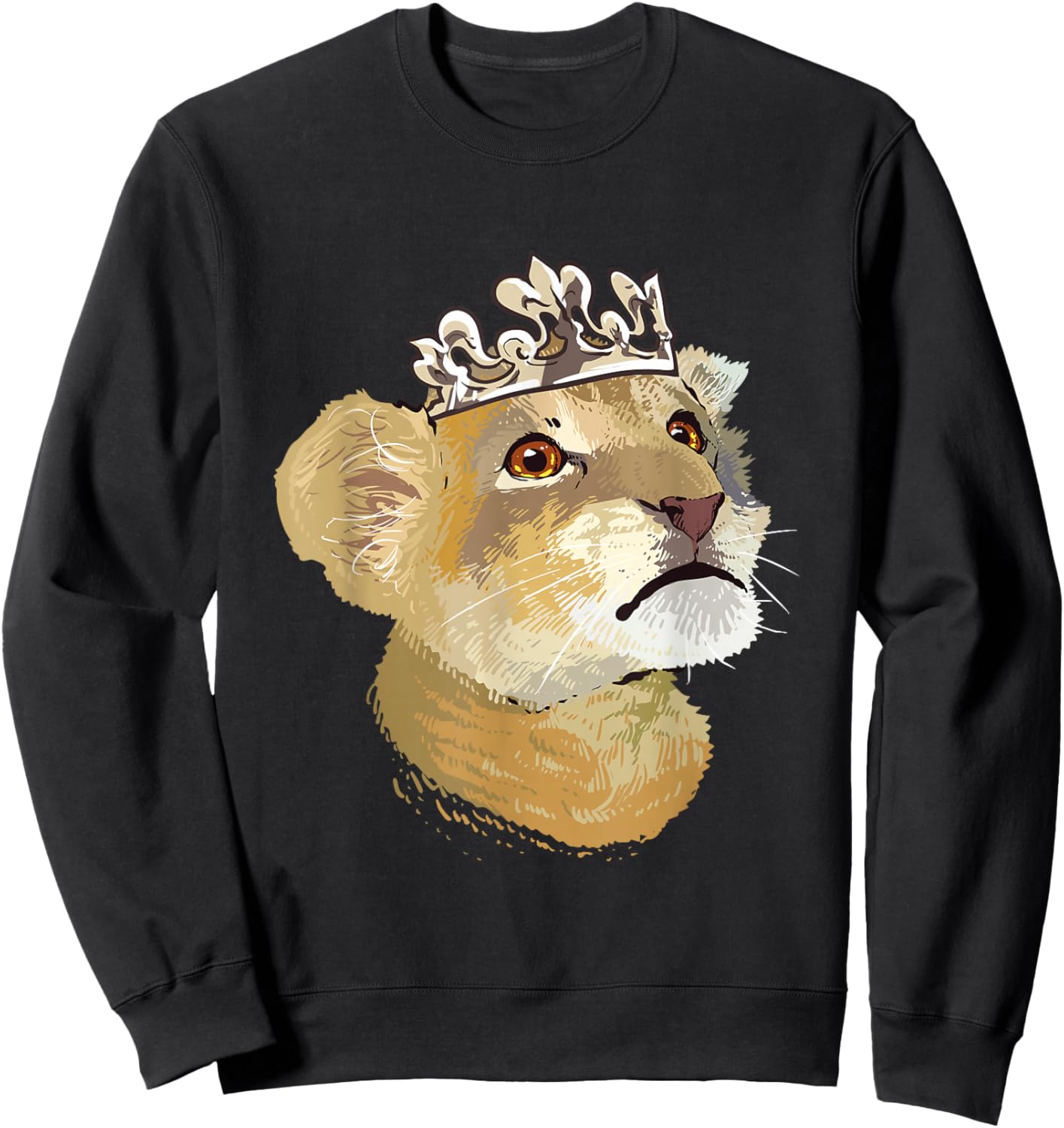 Lion Princess Crown Big Cat Lioness Family Sweatshirt - Sweatshirt | Black