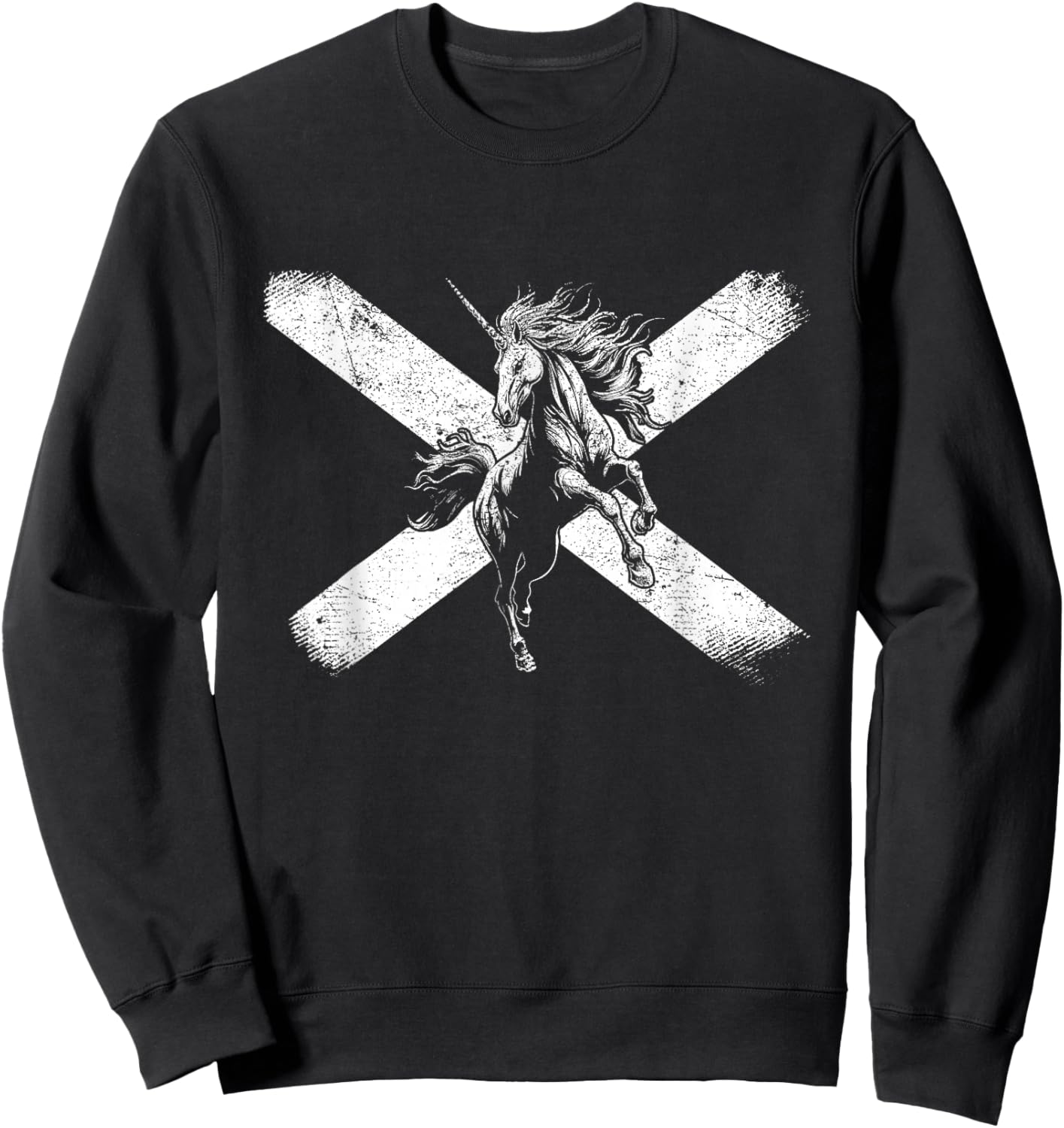 Scottish Flag Caledonian Unicorn Scot Scotsman Scotland Sweatshirt - Sweatshirt | Black