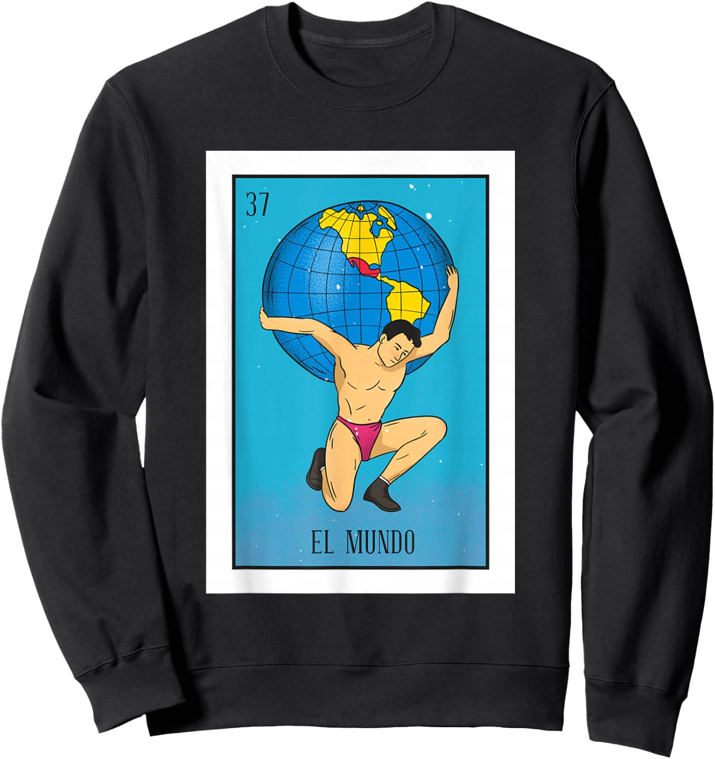 El Mundo Lottery Card Gift The World Card Mexican Lottery Sweatshirt - Sweatshirt | Black